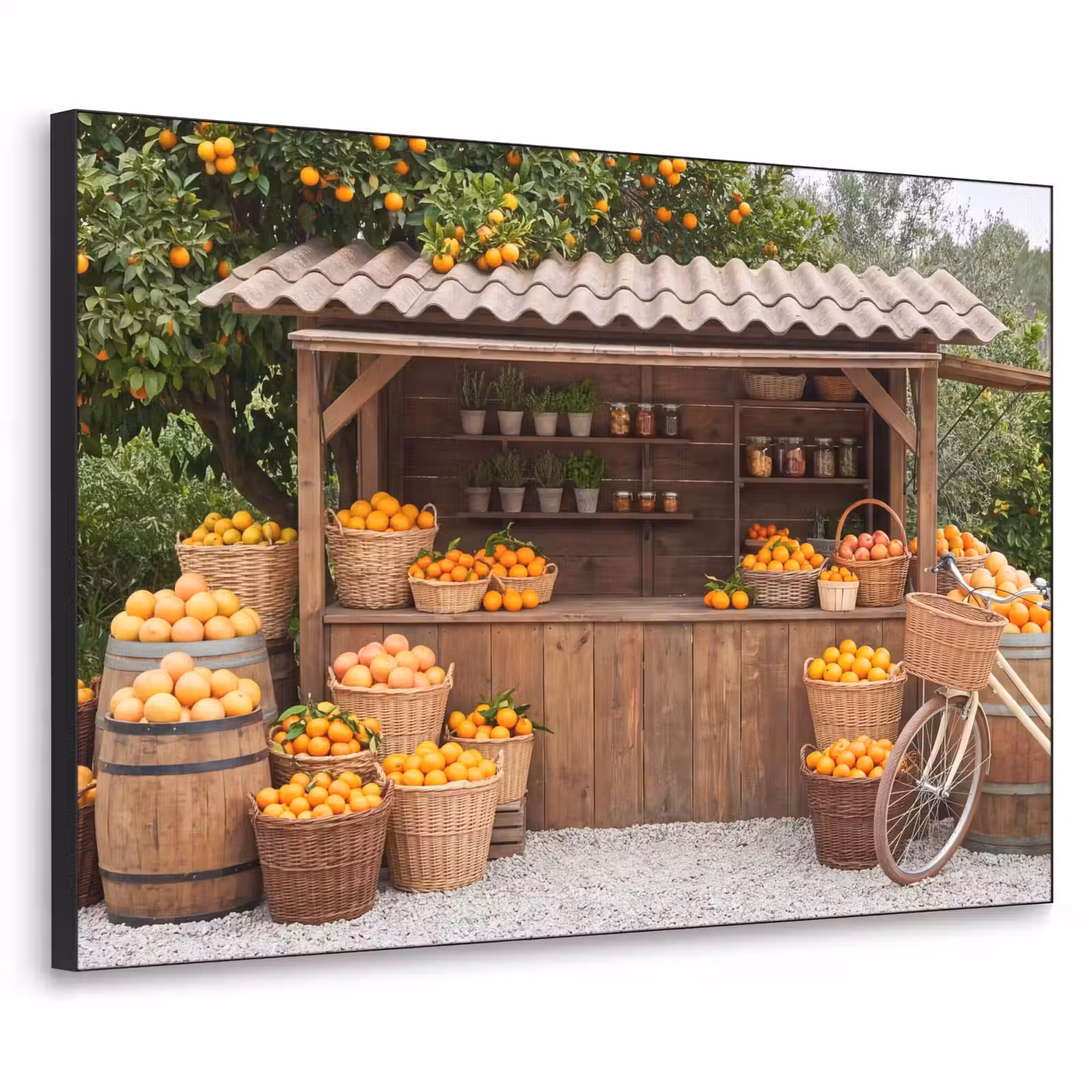 Art Frame - Fruit - Market - Rural - Fruit - Markt - Landelijk Textielframe zwart klein