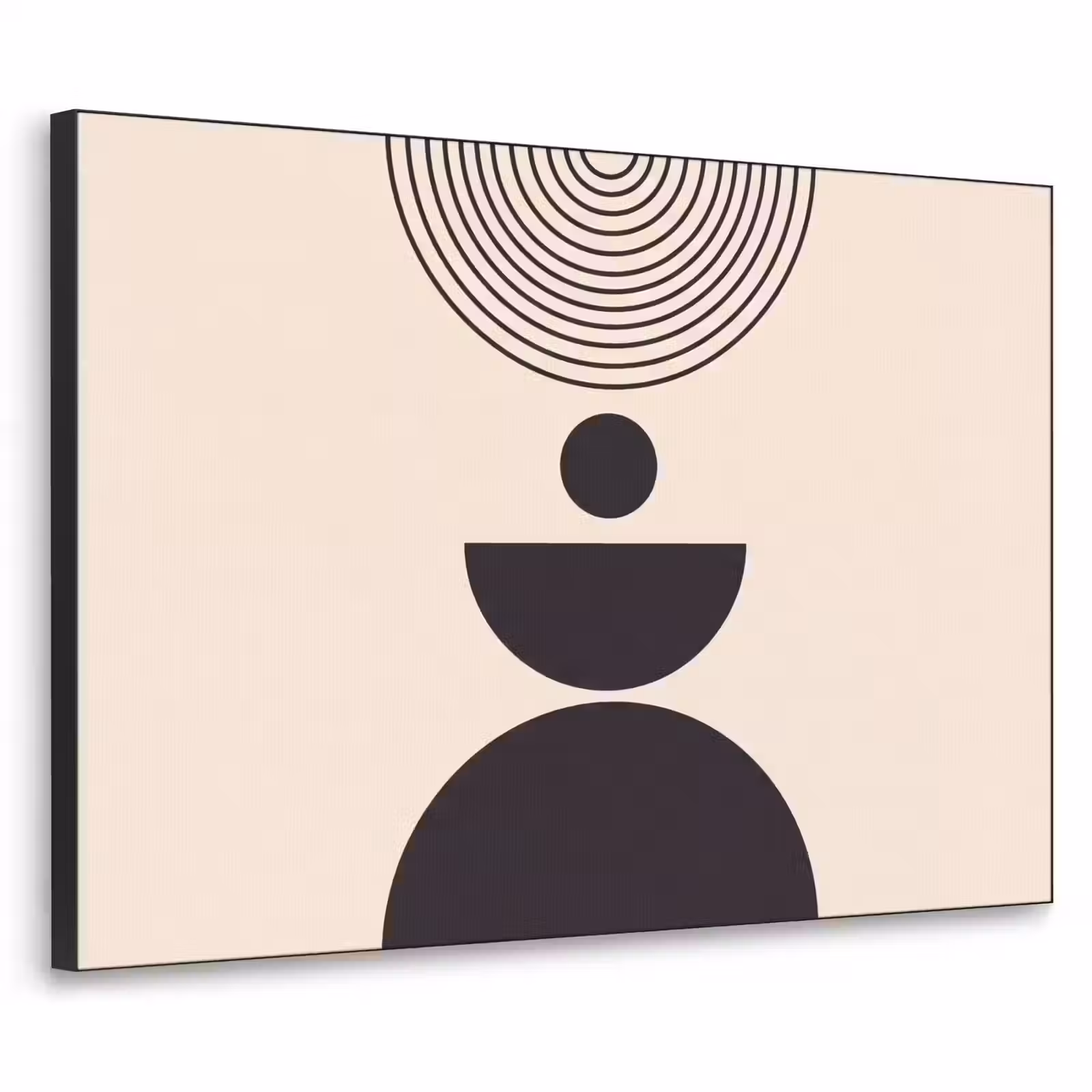 Art Frame - Geometric Balance - Art - Geometrische balans - Kunst Textielframe zwart klein