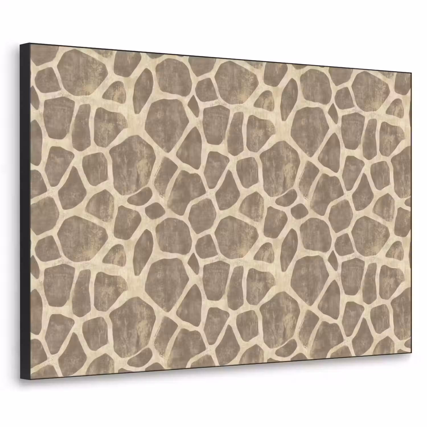 Giraf - Patroon - Beige - Bruin Textielframe zwart klein 947 -3d