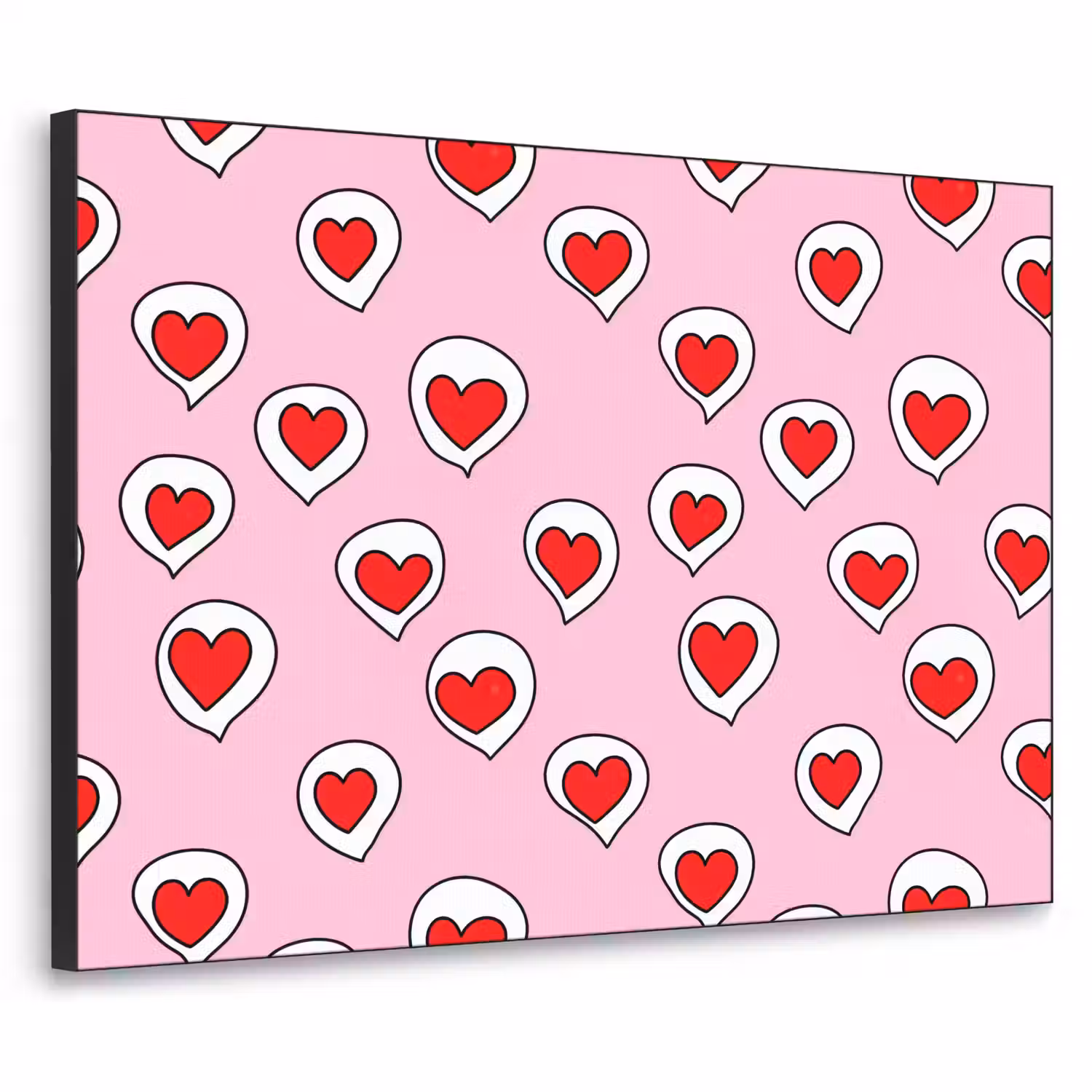 Hartjes - Patroon - Rood Textielframe zwart klein 947 -3d