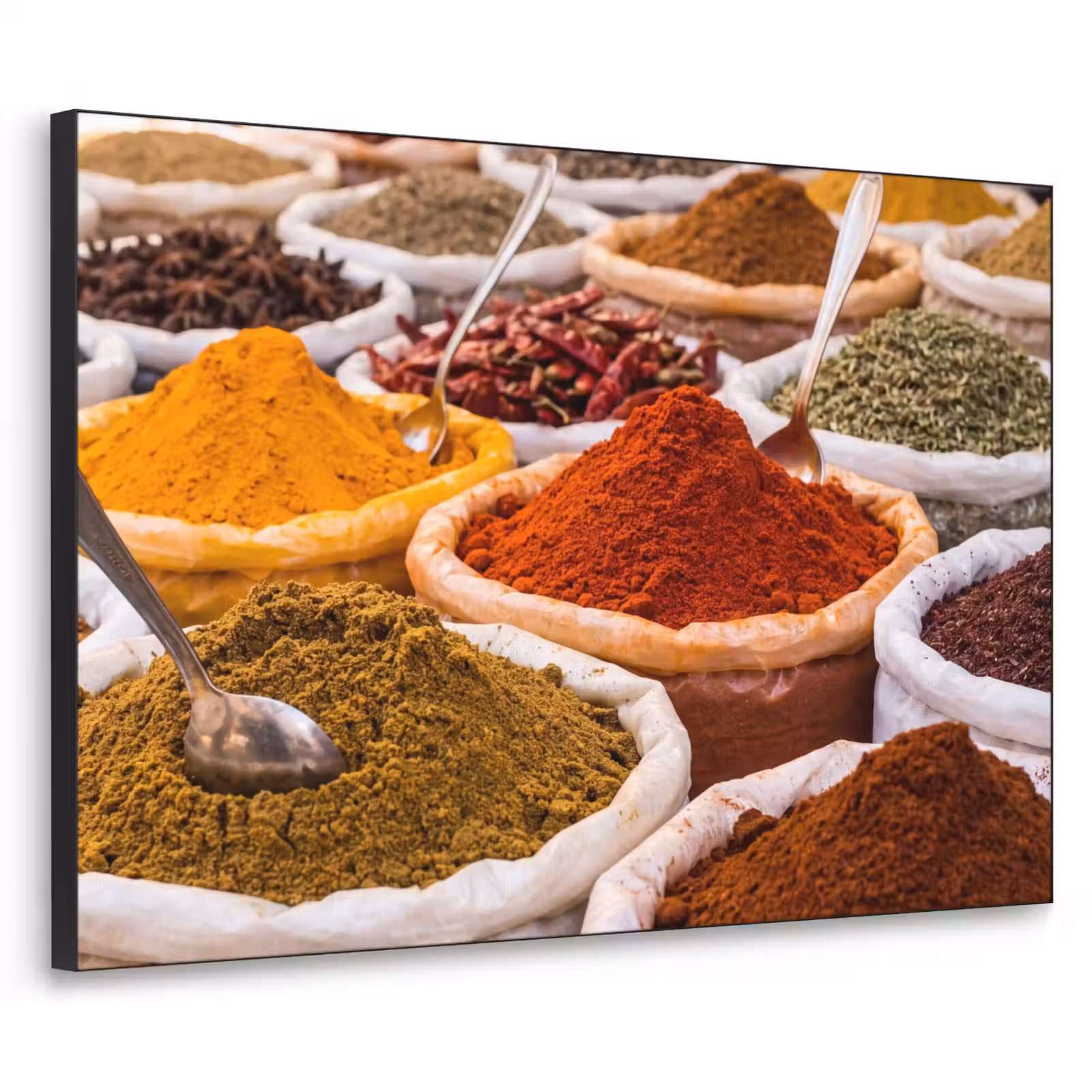 Art Frame - Herbs - Market - Food - Kruiden - Markt - Eten Textielframe zwart klein