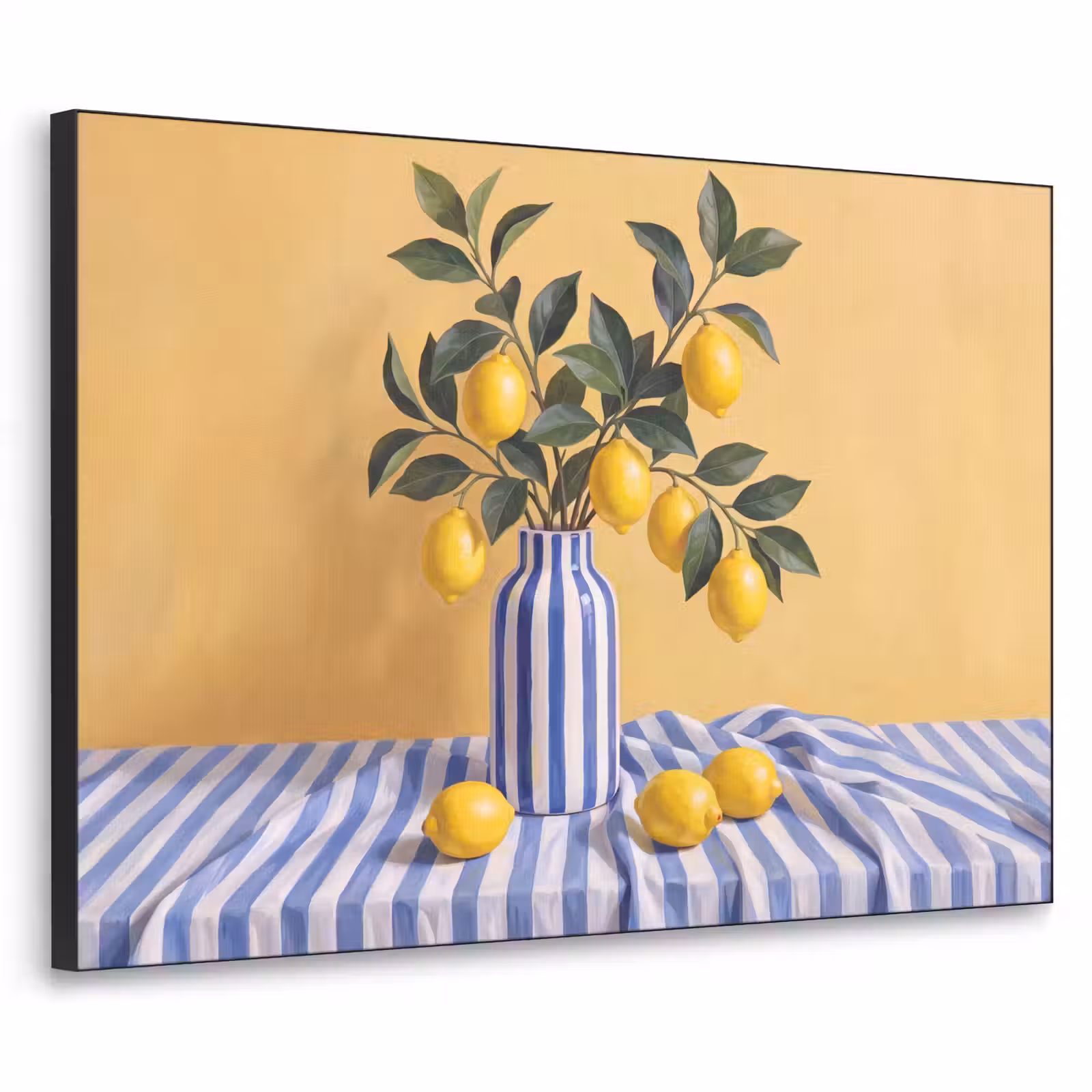 Art Frame - Lemon - Still Life - Modern - Citroen - Stilleven - Modern Textielframe zwart klein