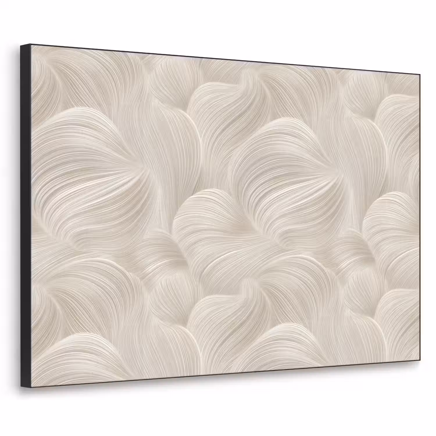 Lijnen - Waaier - Beige Textielframe zwart klein 947 -3d