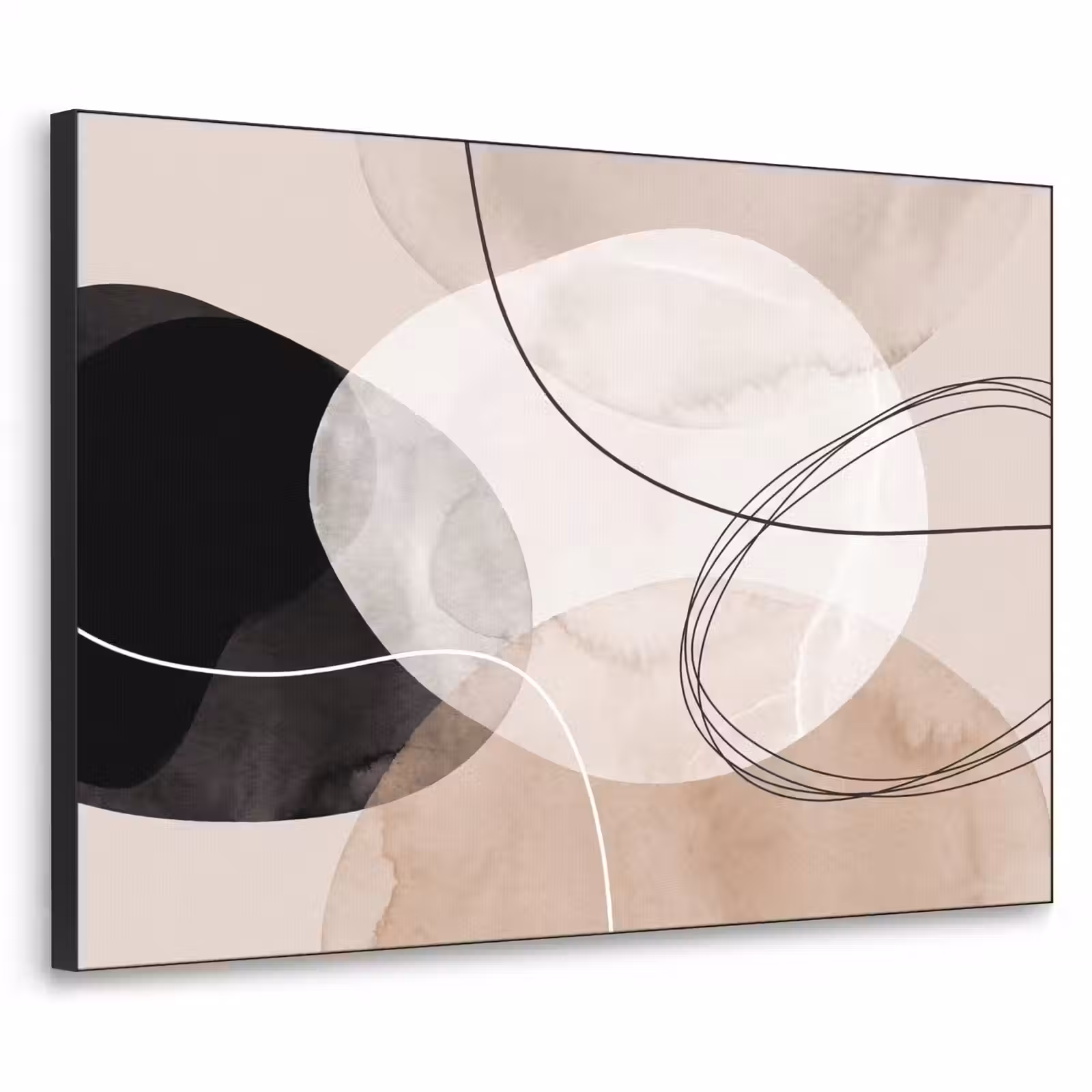Art Frame - Lines - Wavy - Art - Lijnen - Golvend - Kunst Textielframe zwart klein