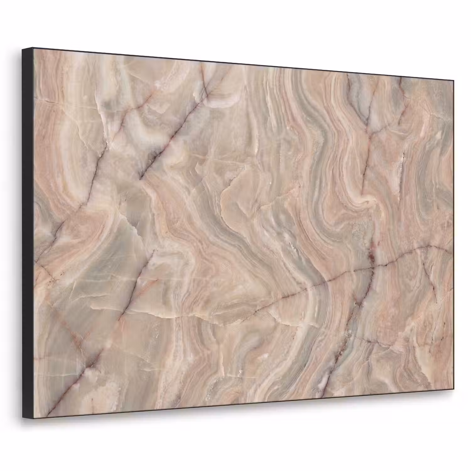 Marmer - Patroon - Abstract - Beige - Groen Textielframe zwart klein -3d