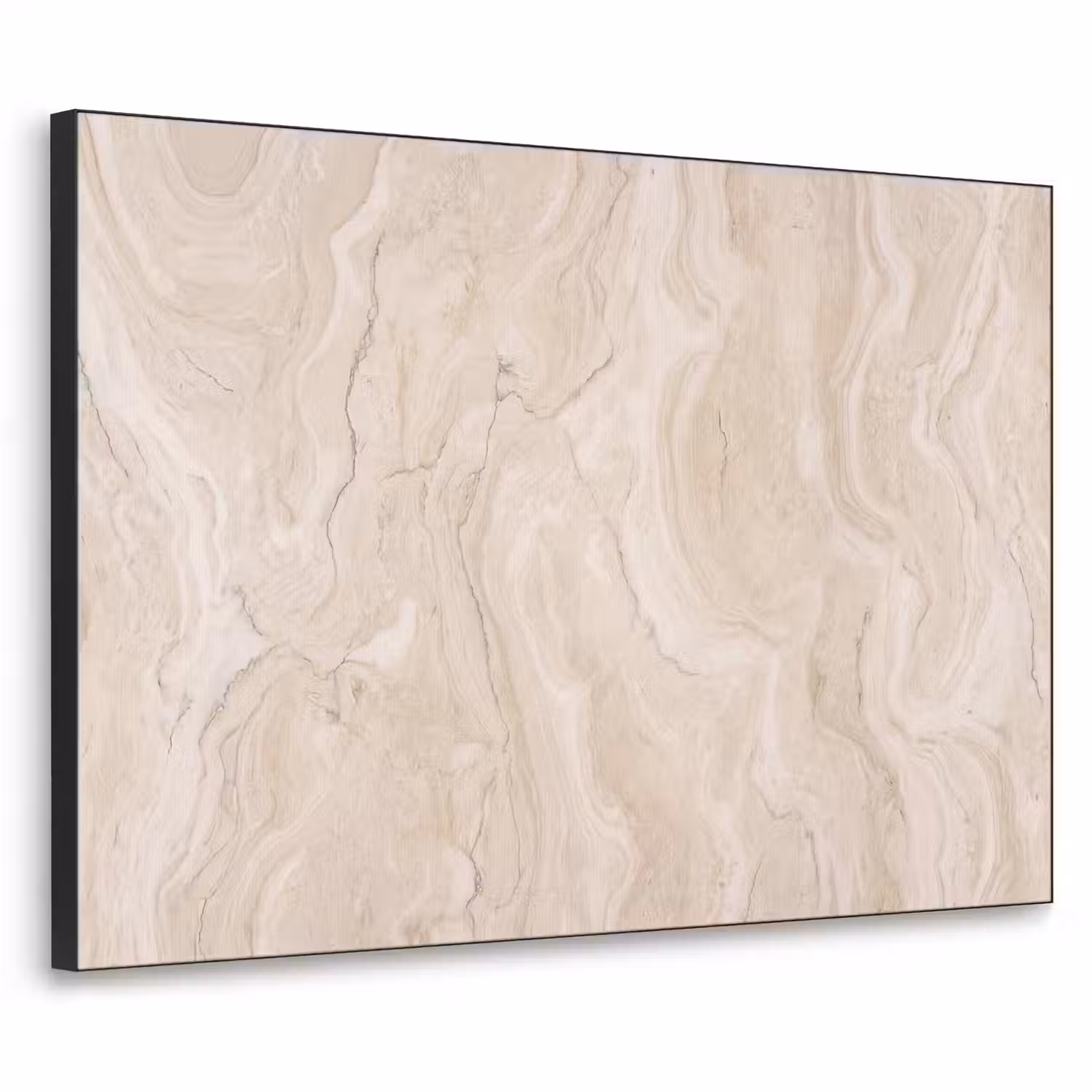 Marmer - Patroon - Beige - Steen - Abstract Textielframe zwart klein -3d