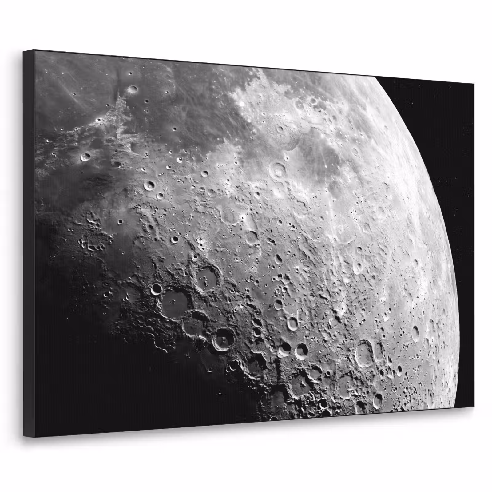 Art Frame - Moon - Craters - Space - Maan - Kraters - Ruimte Textielframe zwart klein