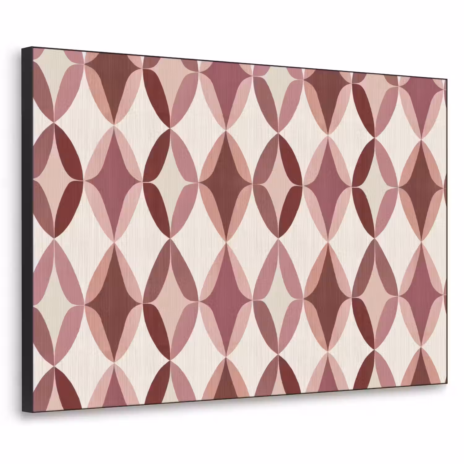Ovaal - Textuur - Roze Textielframe zwart klein 947 -3d