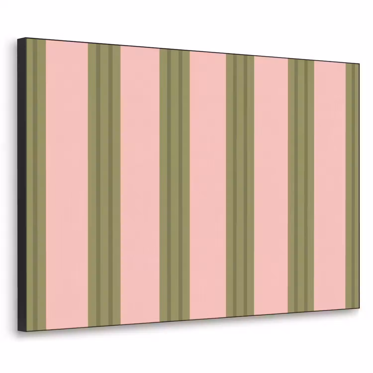 Patroon - Strepen - Abstract - Roze - Groen Textielframe zwart klein -3d
