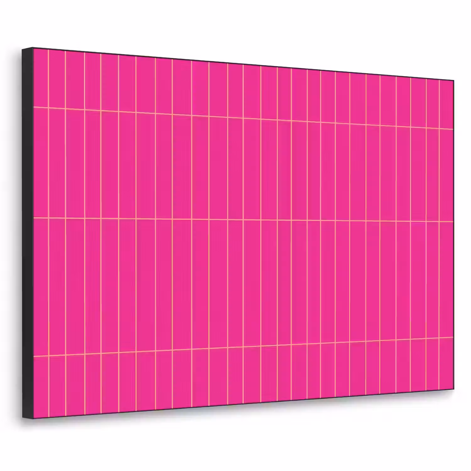 Patroon - Tegel - Magenta - Roze Textielframe zwart klein 947 -3d
