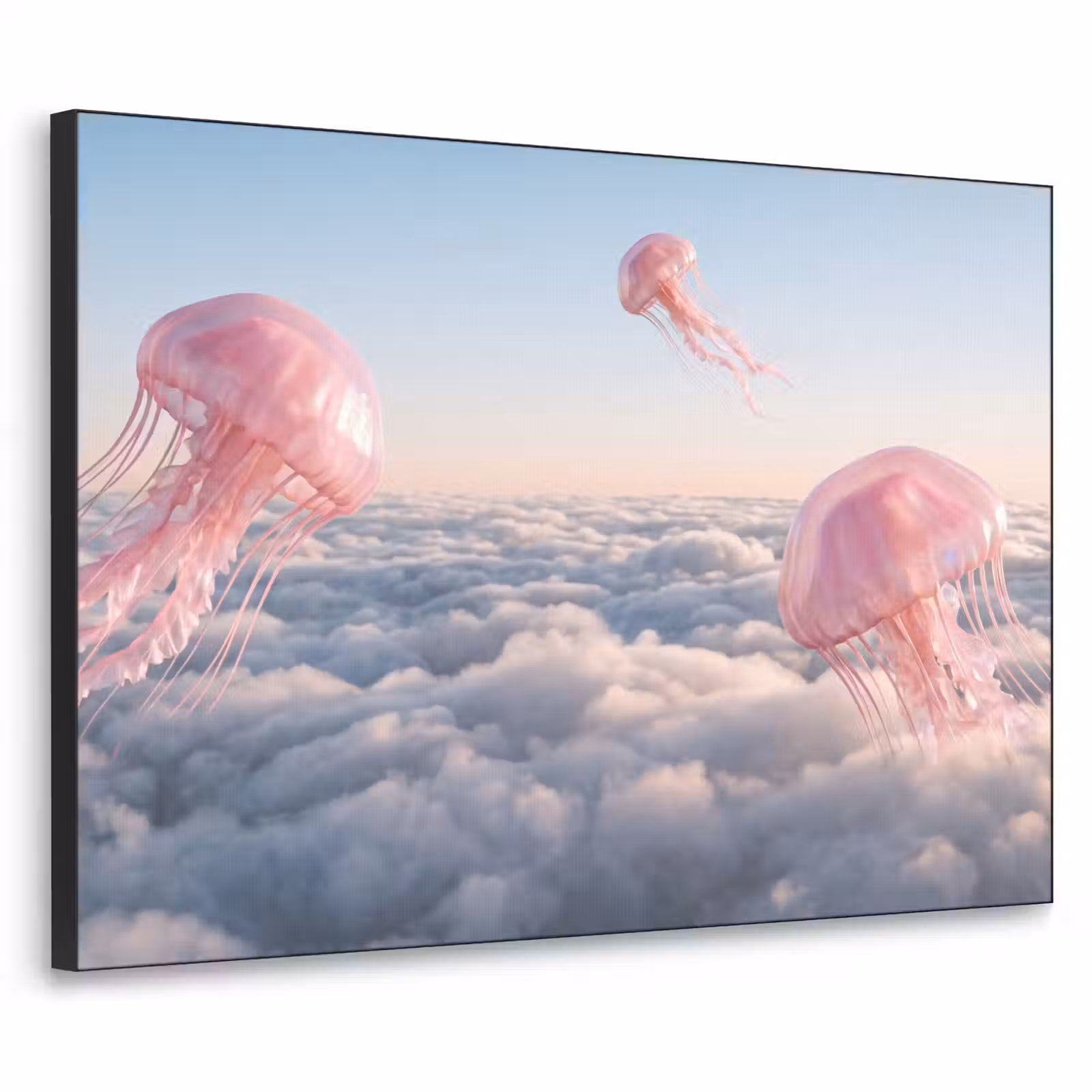 Art Frame - Pink Animal - Clouds - Roze dier - Wolken Textielframe zwart klein