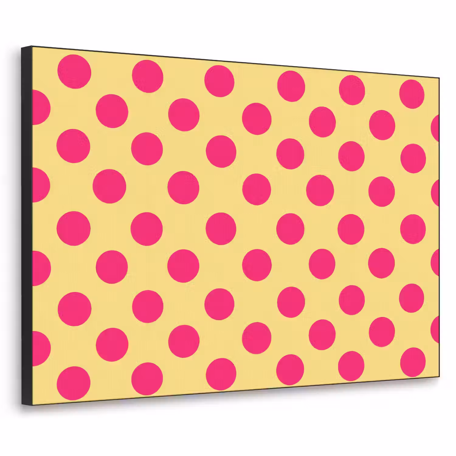 Roze - Stippen - Geel Textielframe zwart klein 947 -3d