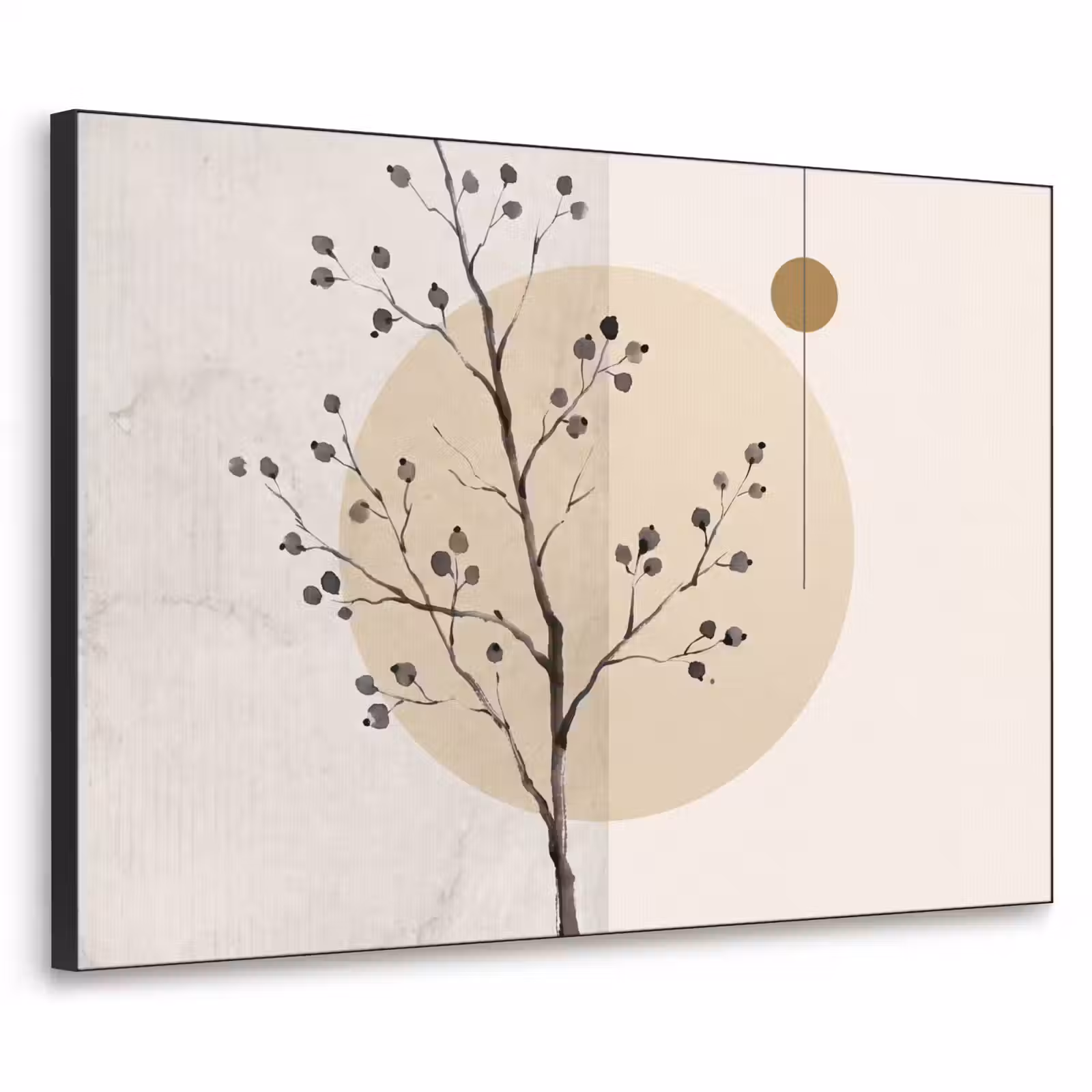 Art Frame - Plant - Abstract - Beige - Plant - Abstract - Beige Textielframe zwart klein