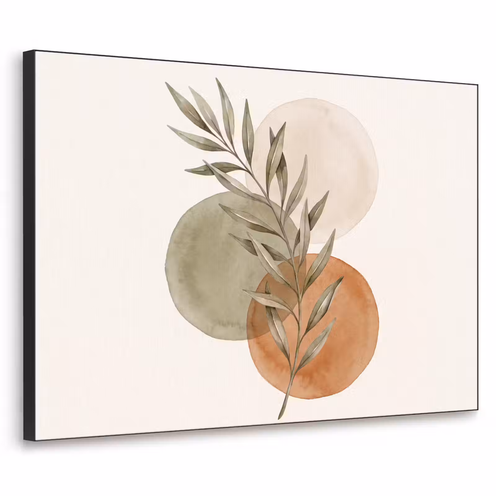 Art Frame - Plant - Circles - Abstract - Plant - Cirkels - Abstract Textielframe zwart klein