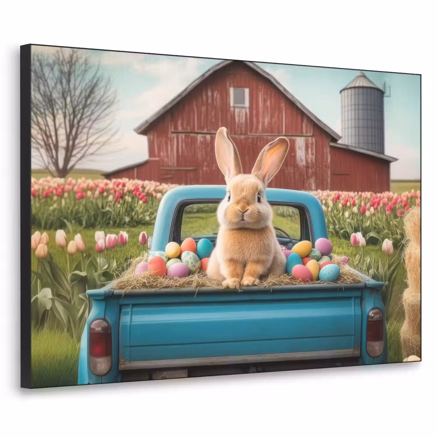 Konijn - Boerderij - Eieren Textielframe zwart klein -3d