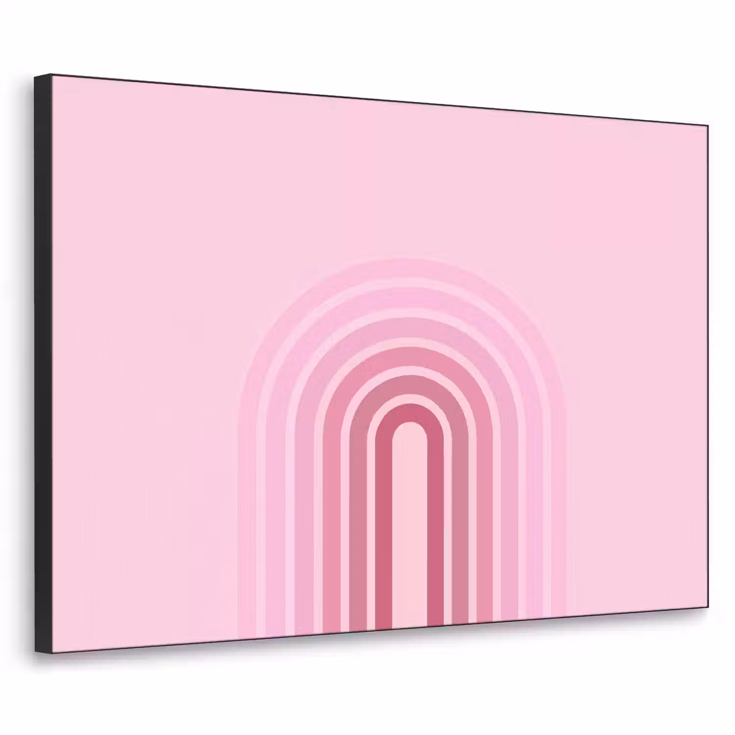 Regenboog - Roze - Abstract - Modern - Minimalistisch Textielframe zwart klein -3d