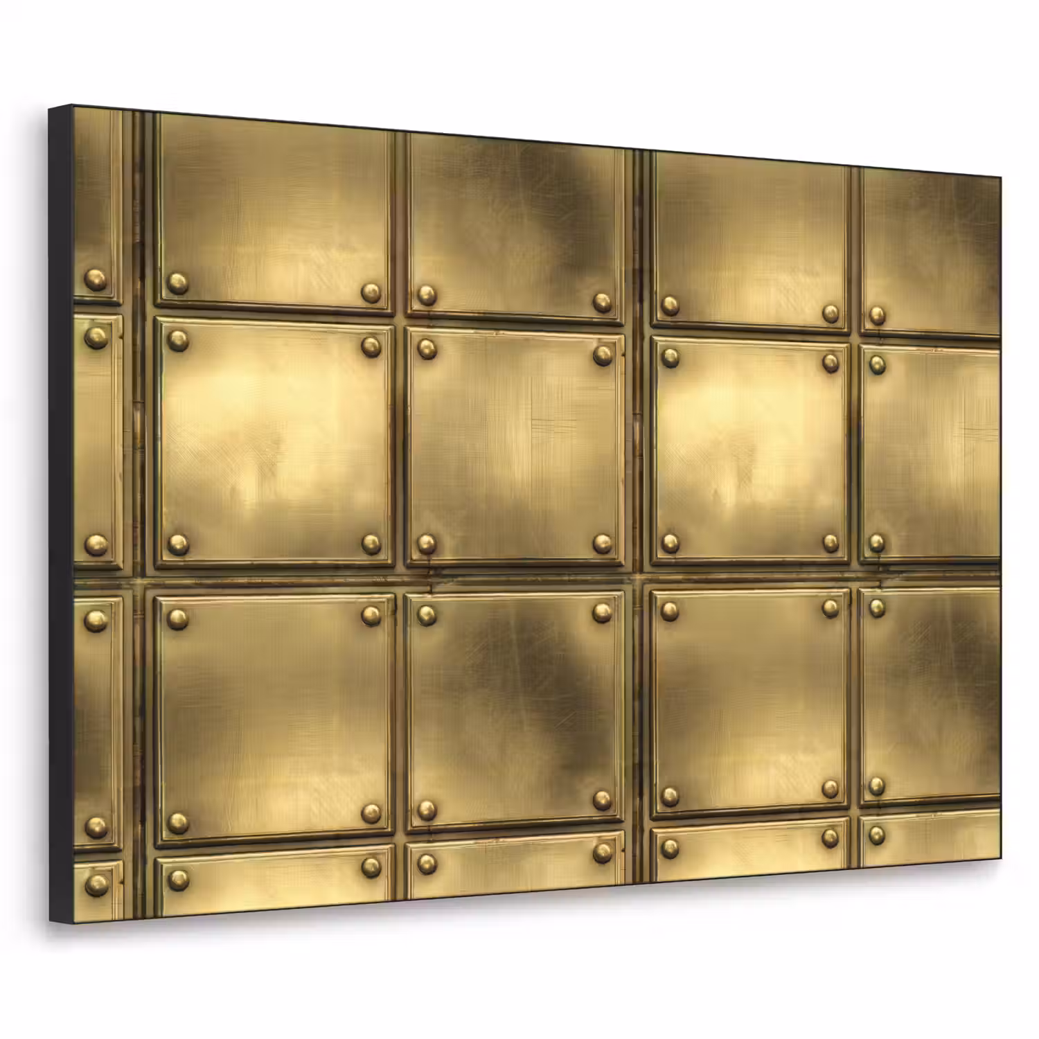 Platen - Industrieel - Stoer - Goud Textielframe zwart klein 947 -3d