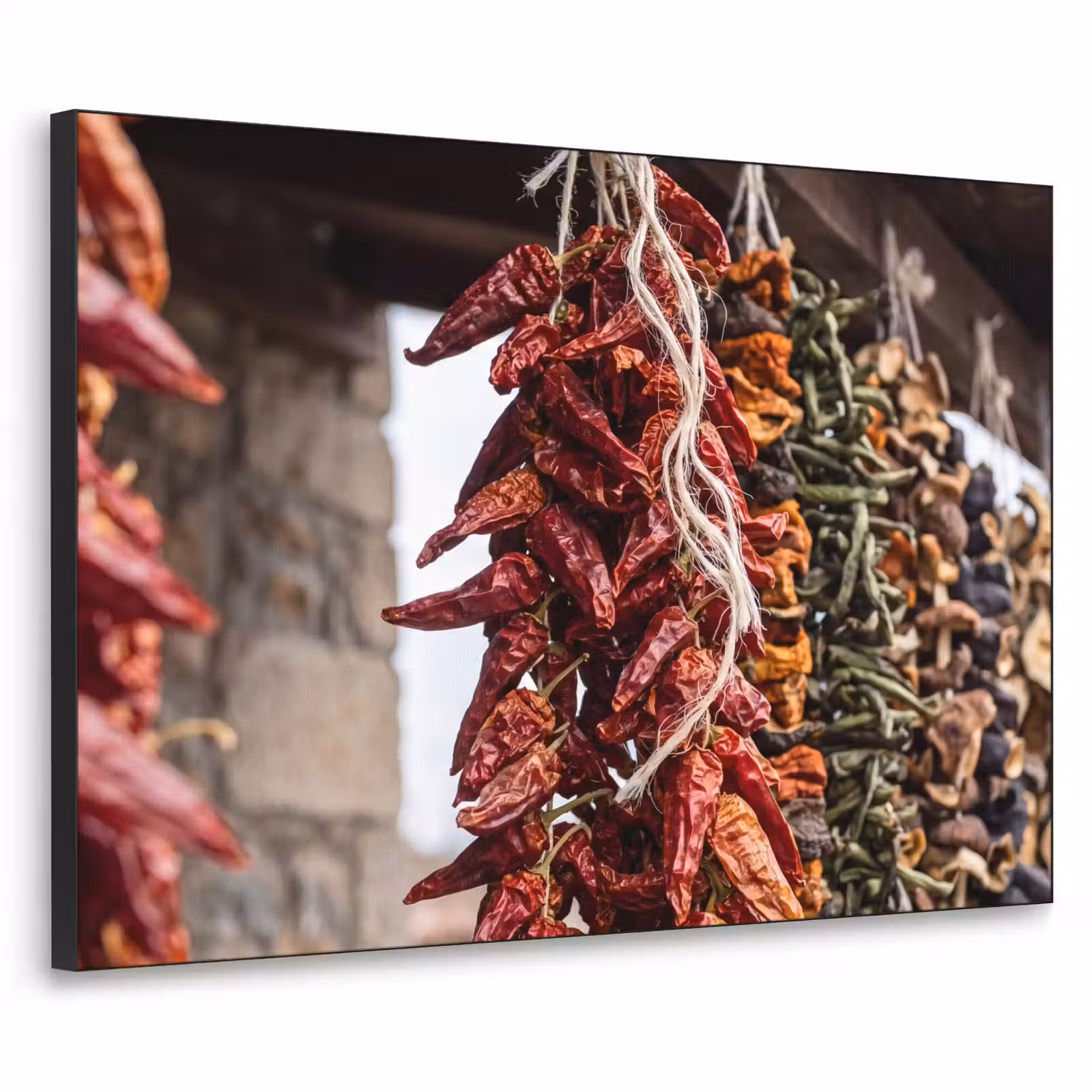 Art Frame - Red Peppers - Food - Rode pepers - Eten Textielframe zwart klein