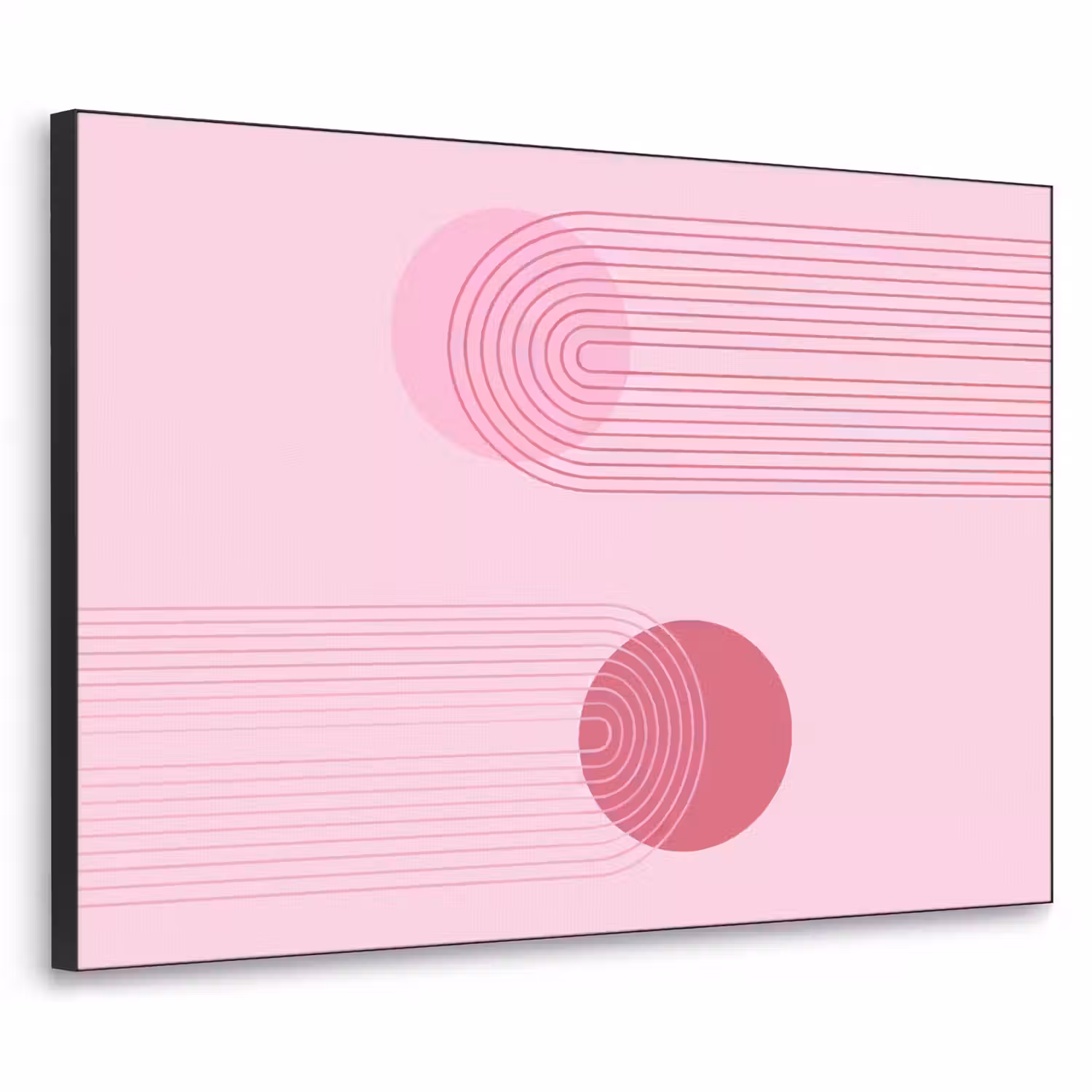 Vormen - Lijnen - Minimalistisch - Roze Textielframe zwart klein -3d