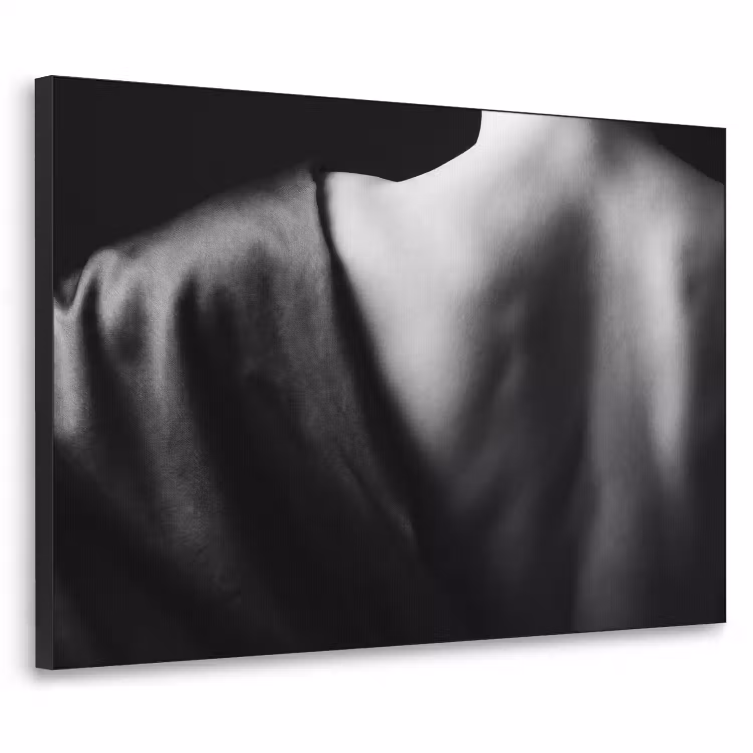 Schouder - Zijde - Rug - Zwart - Wit - Elegant Textielframe zwart klein -3d