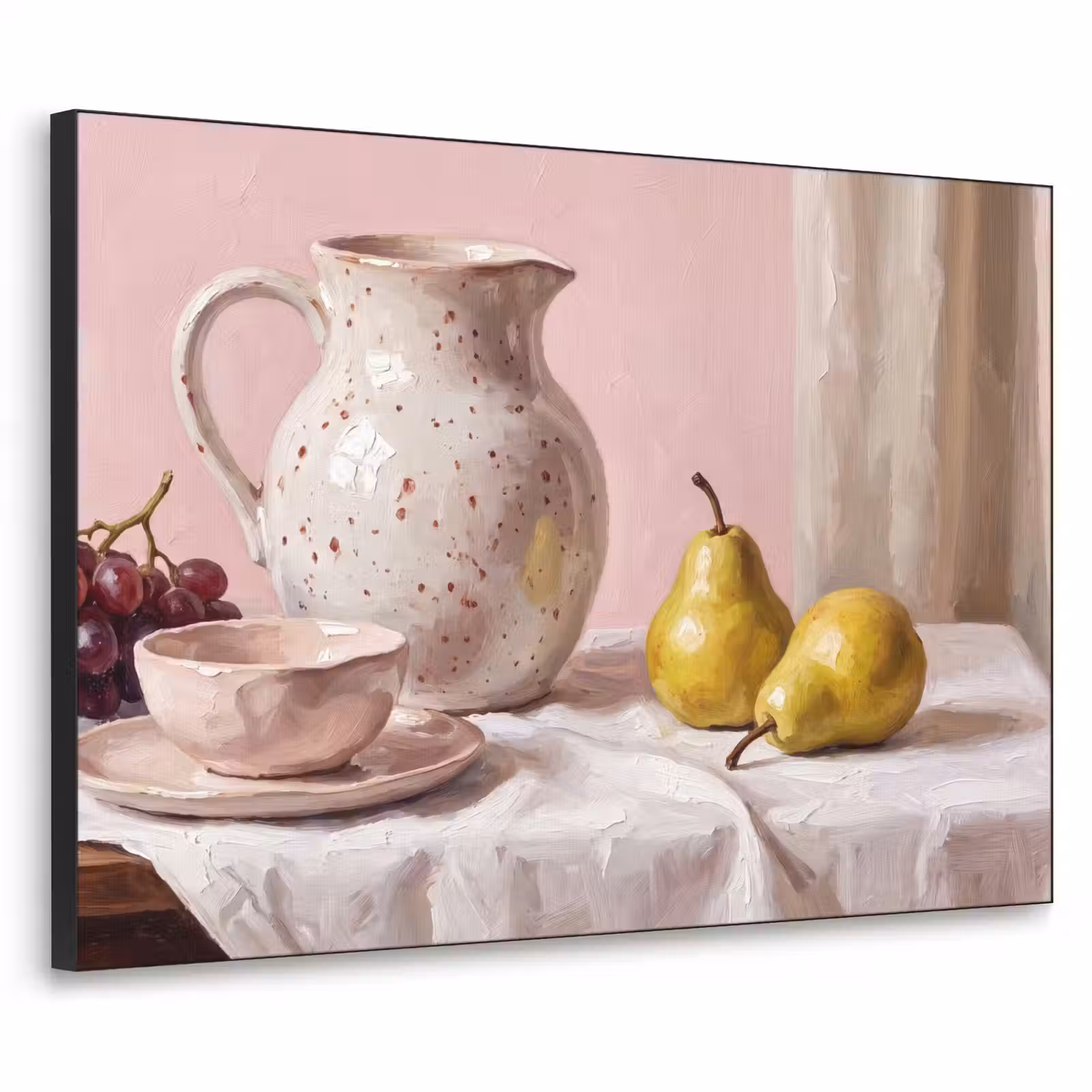 Art Frame - Still Life - Fruit - Pink - Stilleven - Fruit - Roze Textielframe zwart klein