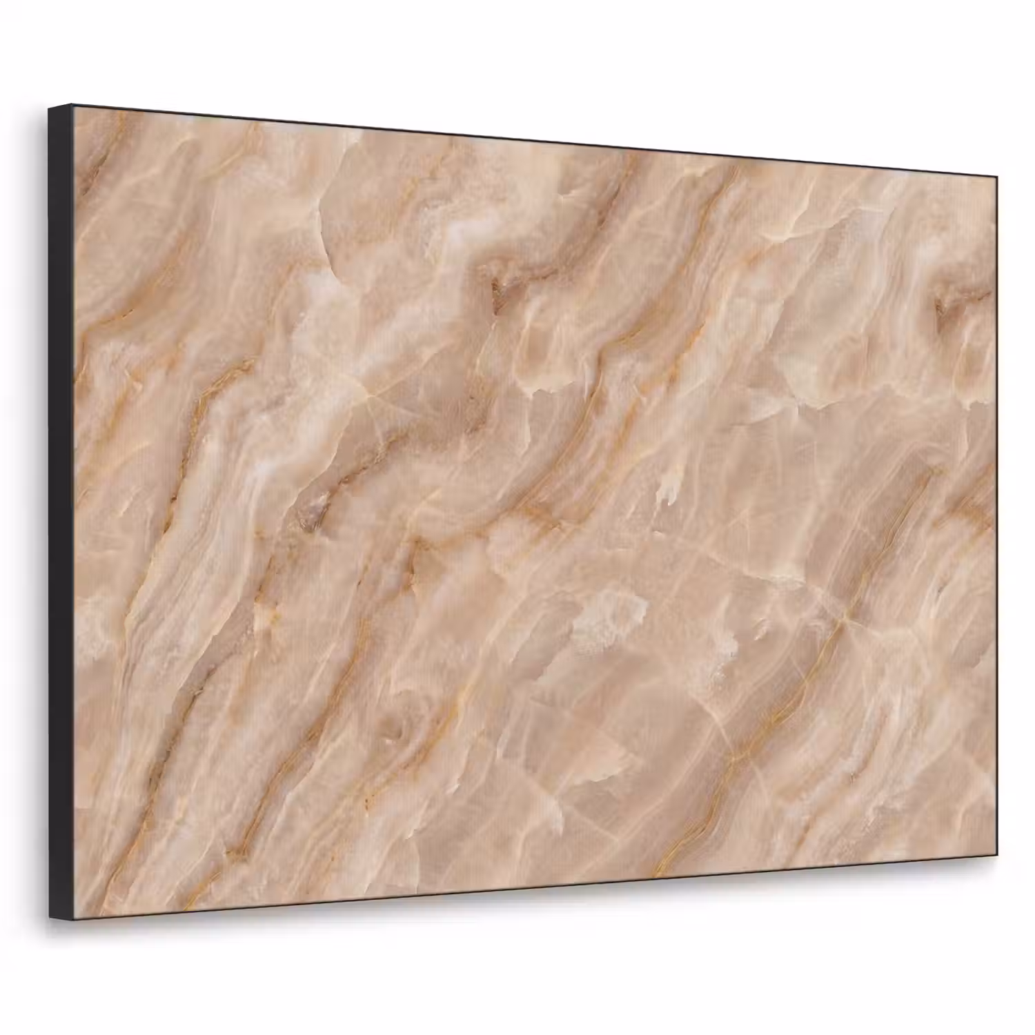 Steen - Ader - Natuur - Modern - Beige Textielframe zwart klein -3d