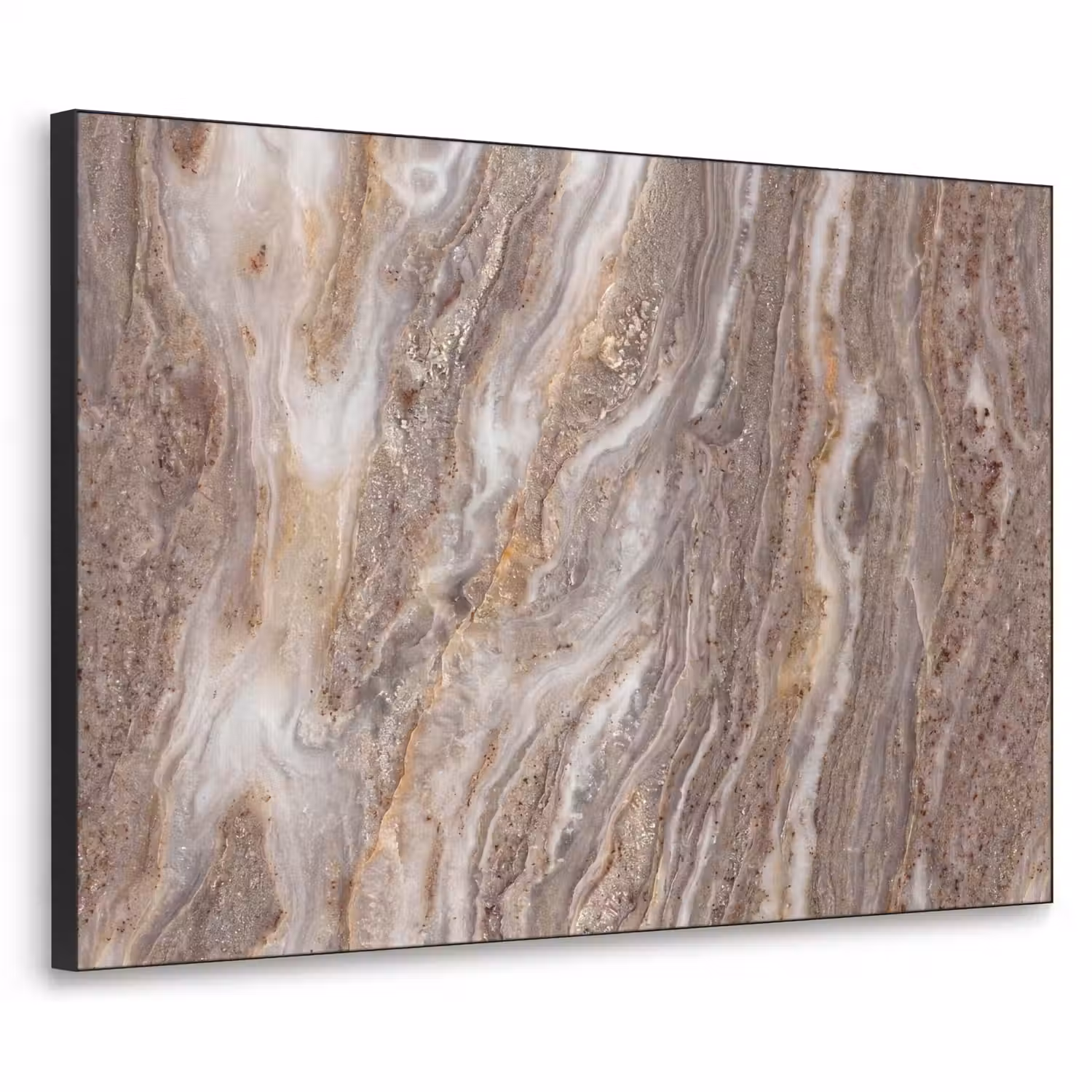 Textuur - Steen - Abstract - Beige Textielframe zwart klein -3d