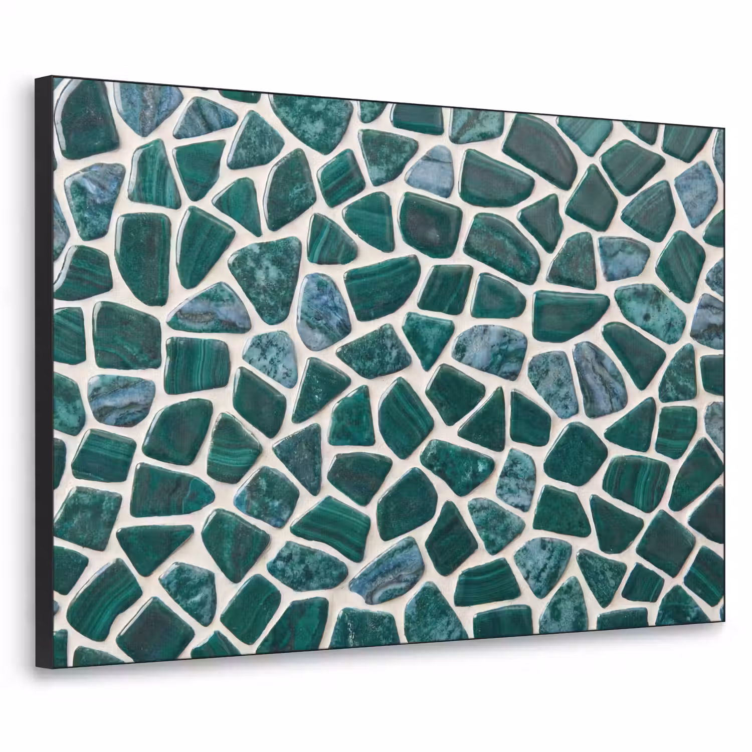Textuur - Steen - Groen - Abstract - Patroon Textielframe zwart klein -3d