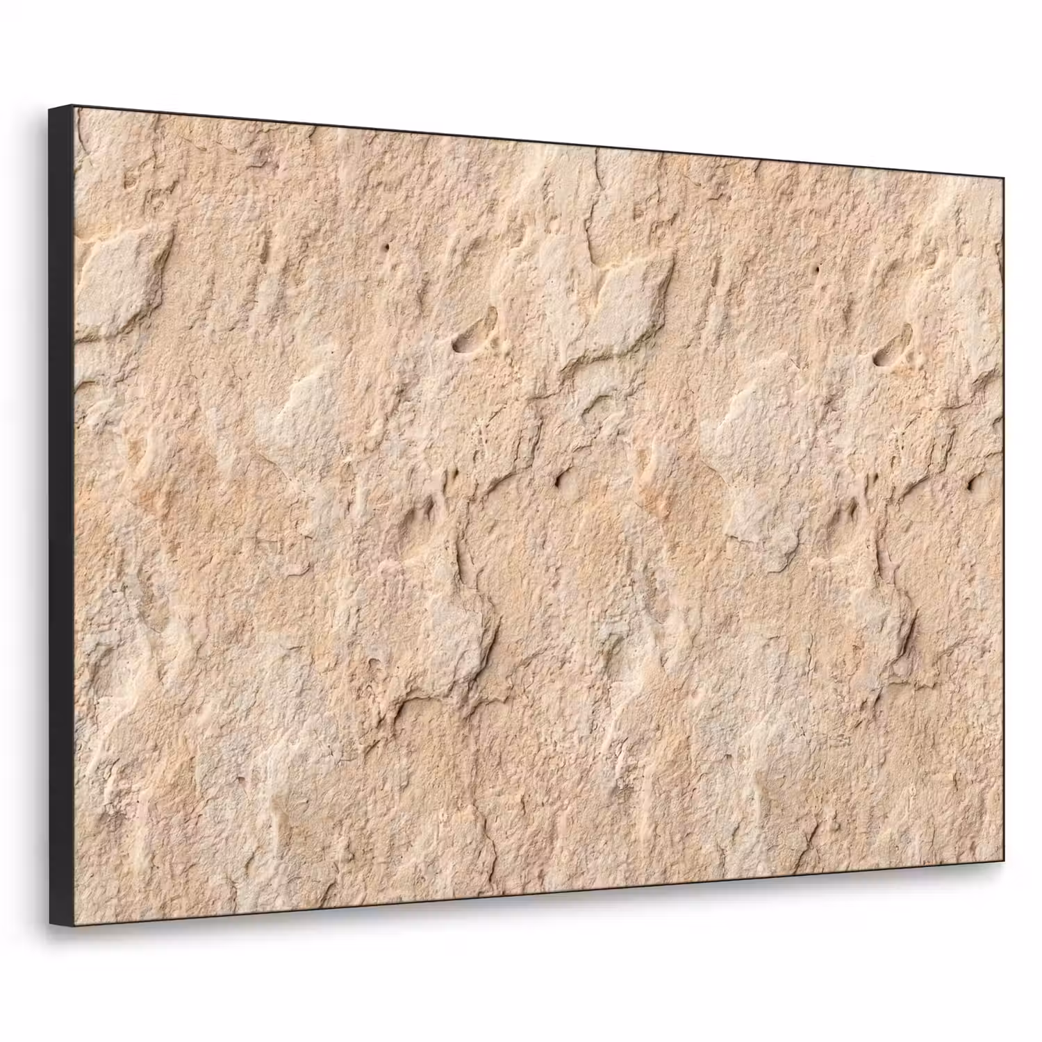 Textuur - Steen - Natuur - Beige Textielframe zwart klein -3d