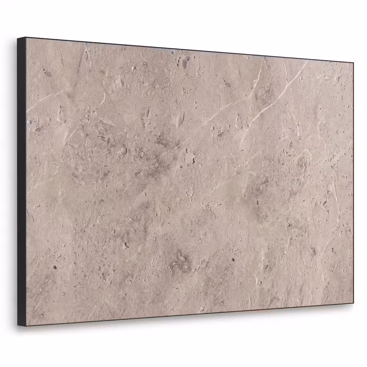 Textuur - Steen - Patroon - Rustiek - Beige Textielframe zwart klein -3d