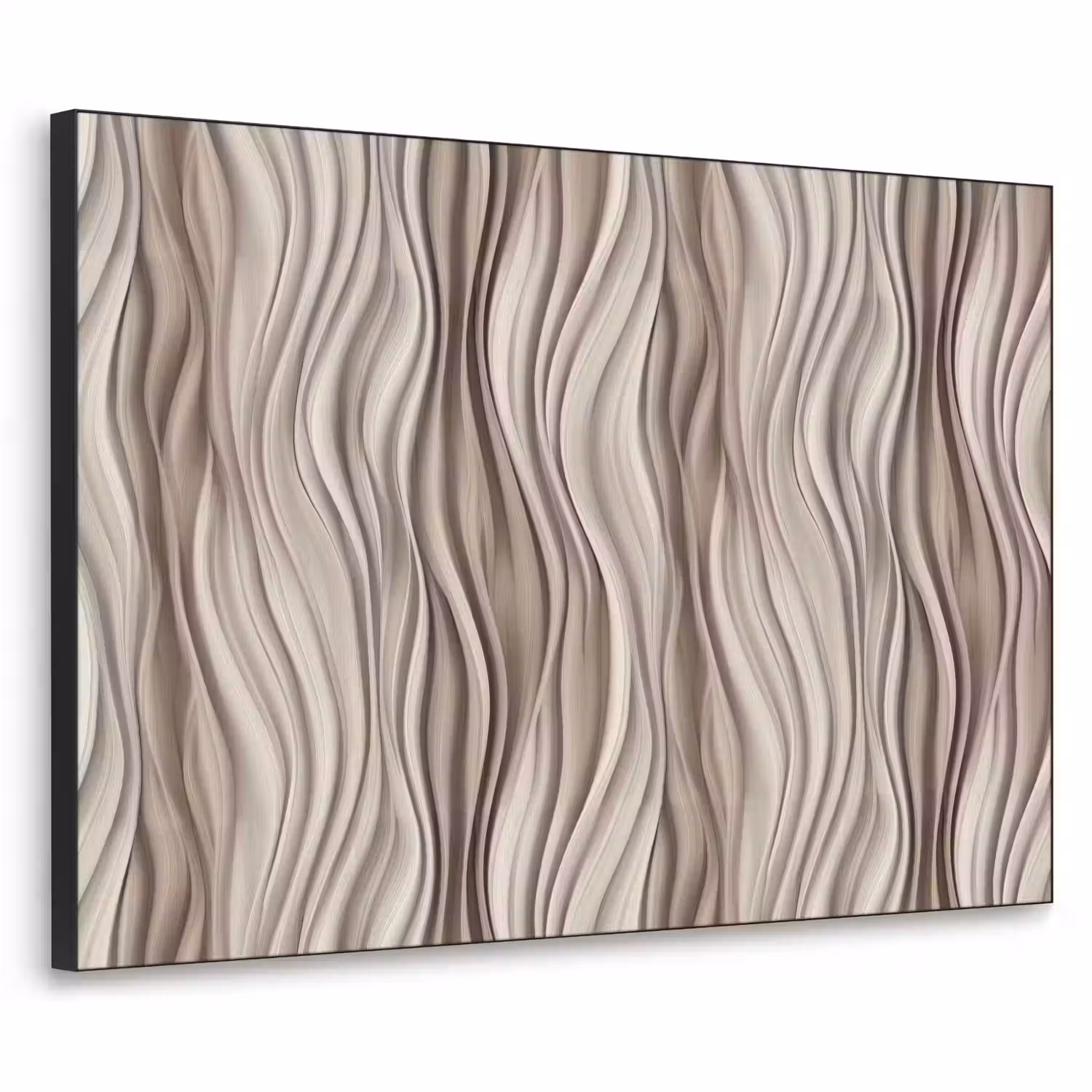 Golven - 3D - Crème Textielframe zwart klein 947 -3d