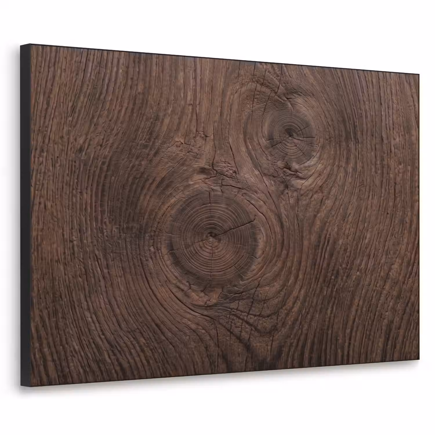 Houtnerf - Textuur - Patroon - Bruin - Rustiek Textielframe zwart klein -3d
