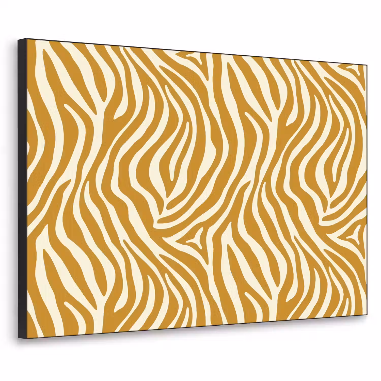Zebra - Klassiek - Oker - Geel Textielframe zwart klein 947 -3d