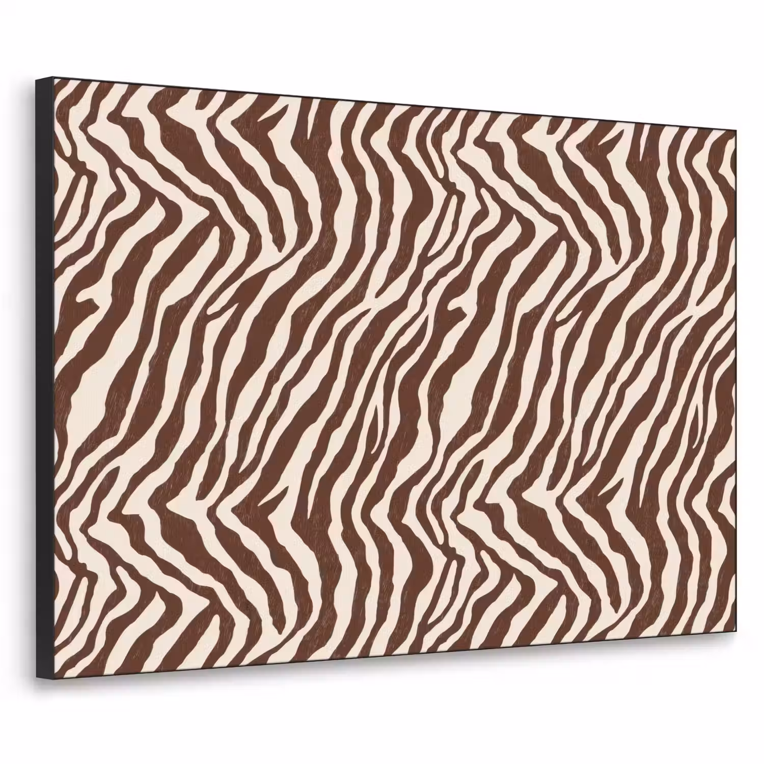 Zebra - Patroon - Zwart - Wit Textielframe zwart klein 947 -3d