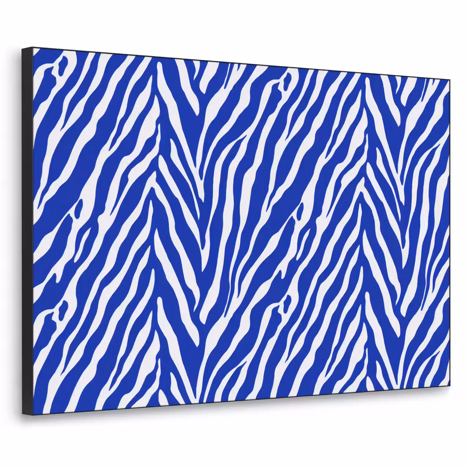 Zebra - Patroon - Kobalt - Blauw Textielframe zwart klein 947 -3d