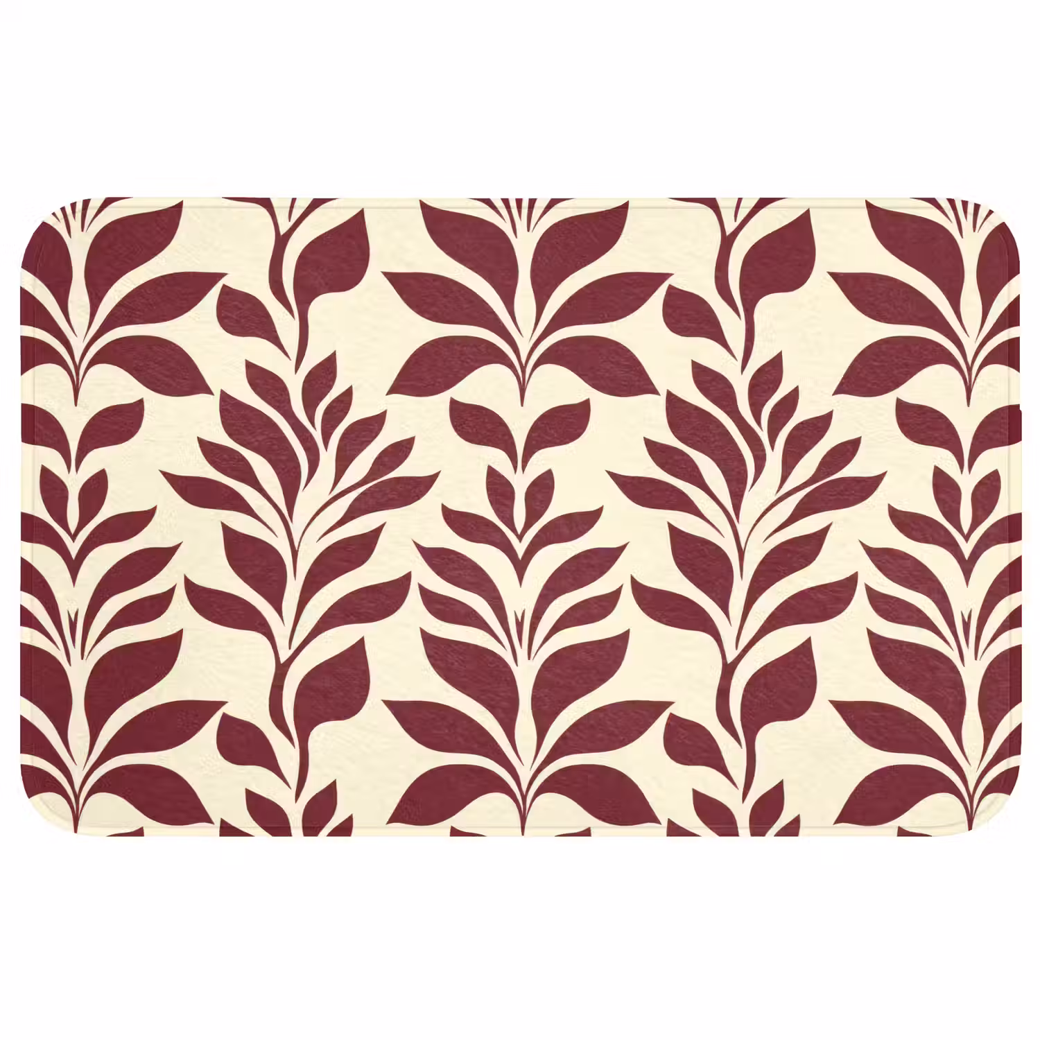 Abstract - Bladeren - Burgundy Badmat middel 997 -3d
