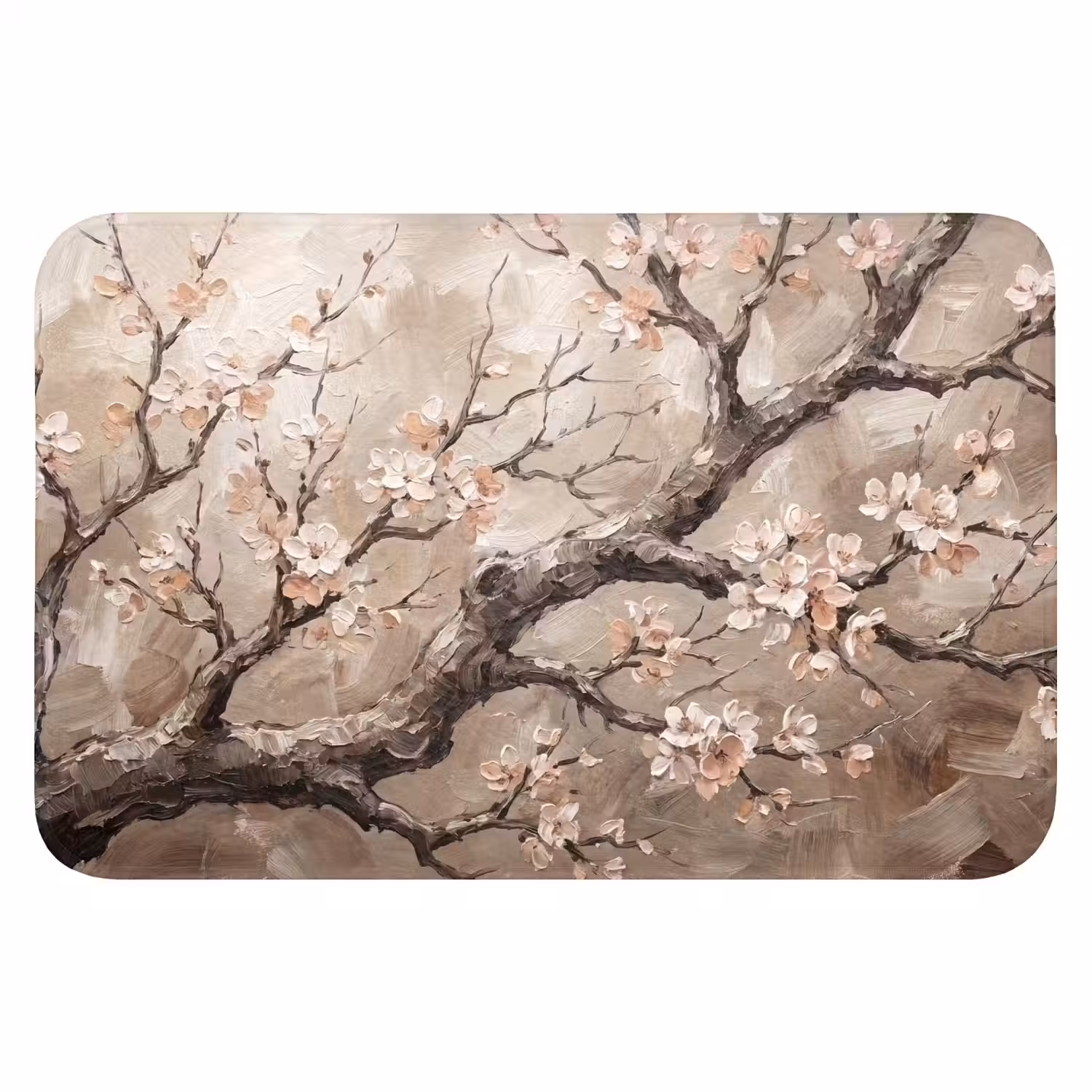 Bloesem - Takken - Schilderij - Beige - Serene Badmat klein -3d
