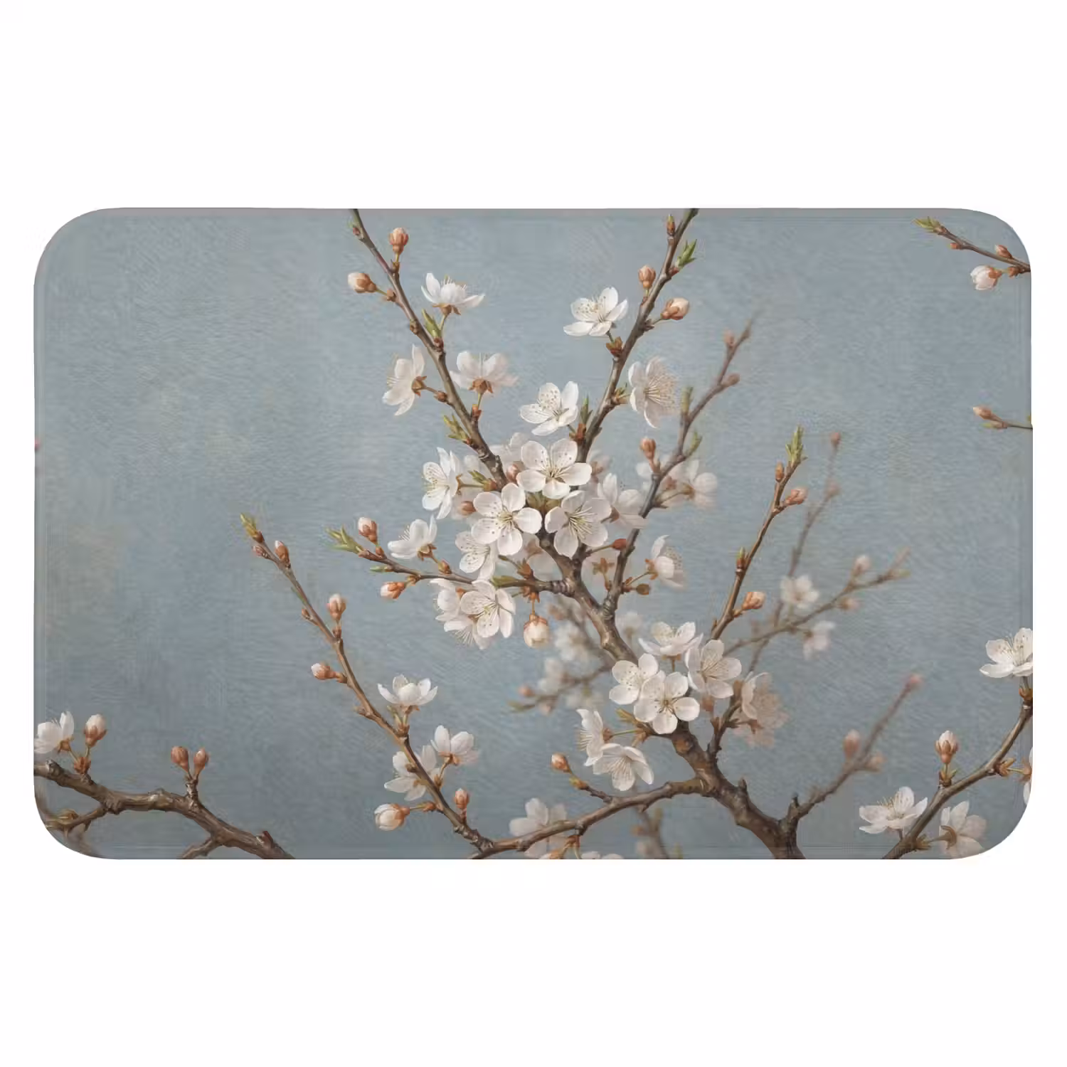 Botanisch - Stilleven - Blauw Badmat klein -3d