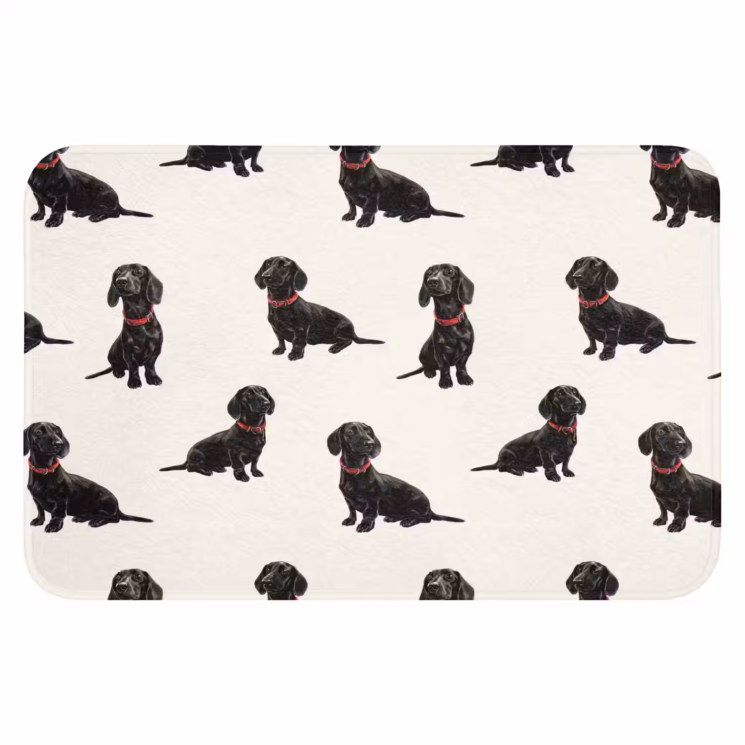 Hond - Patroon - Zwart Badmat klein 997 -3d
