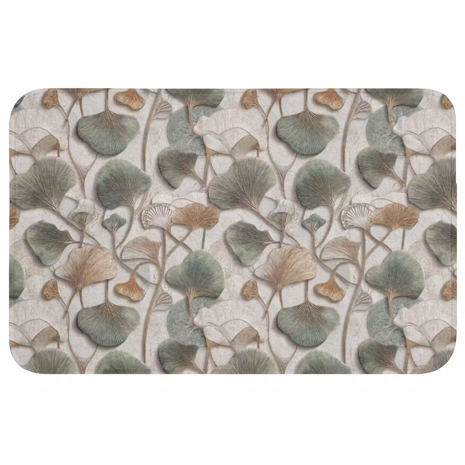 Elegant - Bladeren - Groen Badmat middel 997 -3d