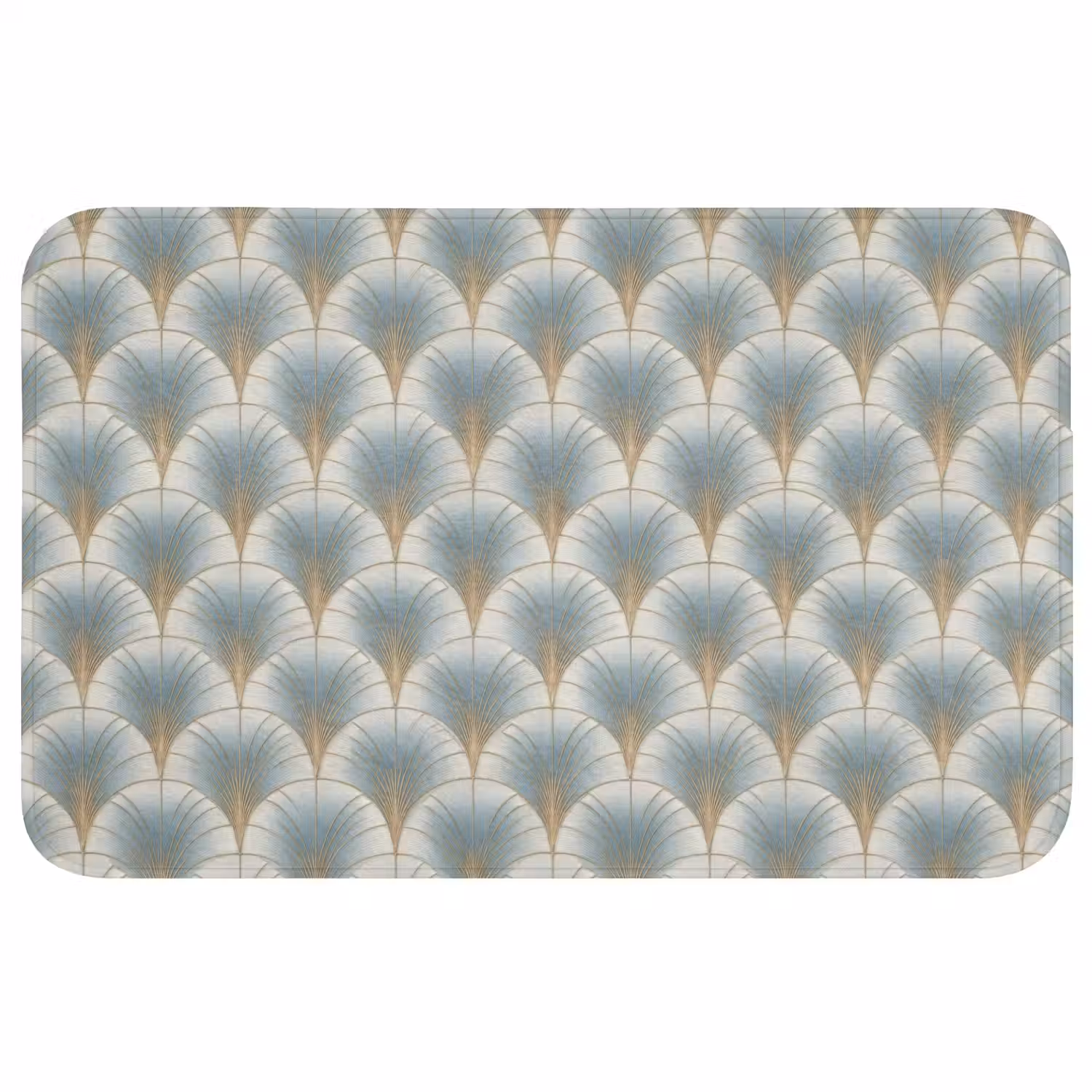 Waaier - Klassiek - Blauw Badmat middel 997 -3d