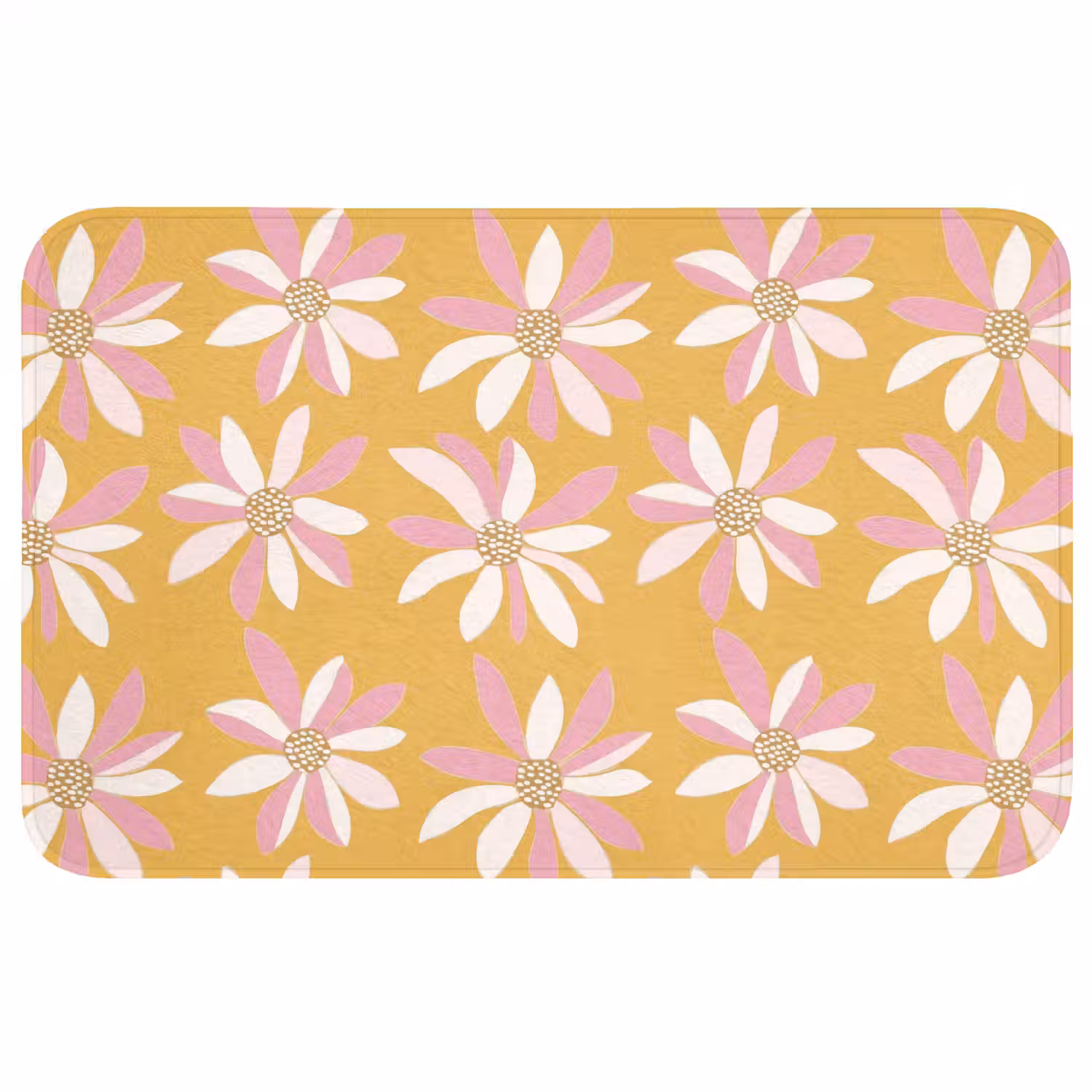 Bloemen - Modern - Geel Badmat klein 997 -3d