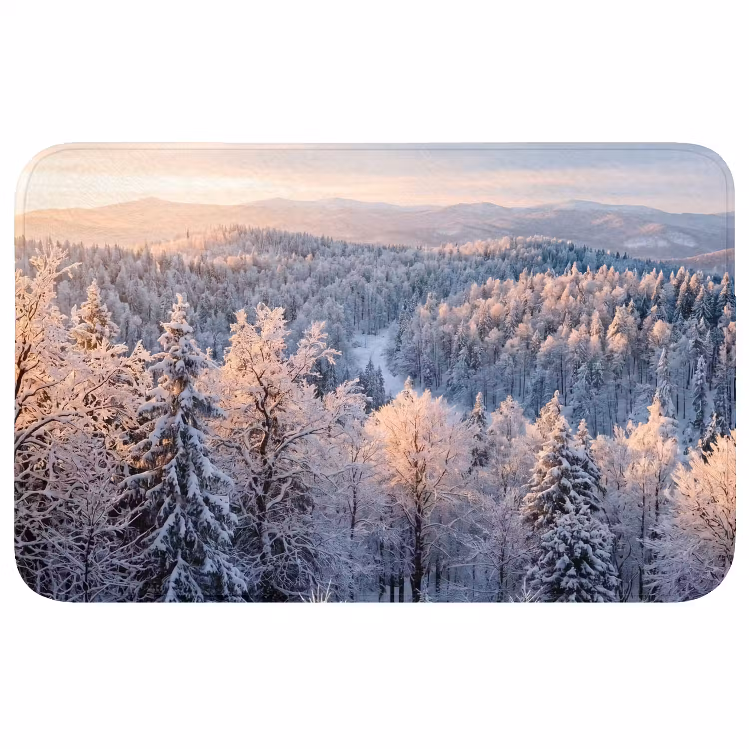 Bos - Bergen - Goud - Winter - Warm Badmat middel -3d