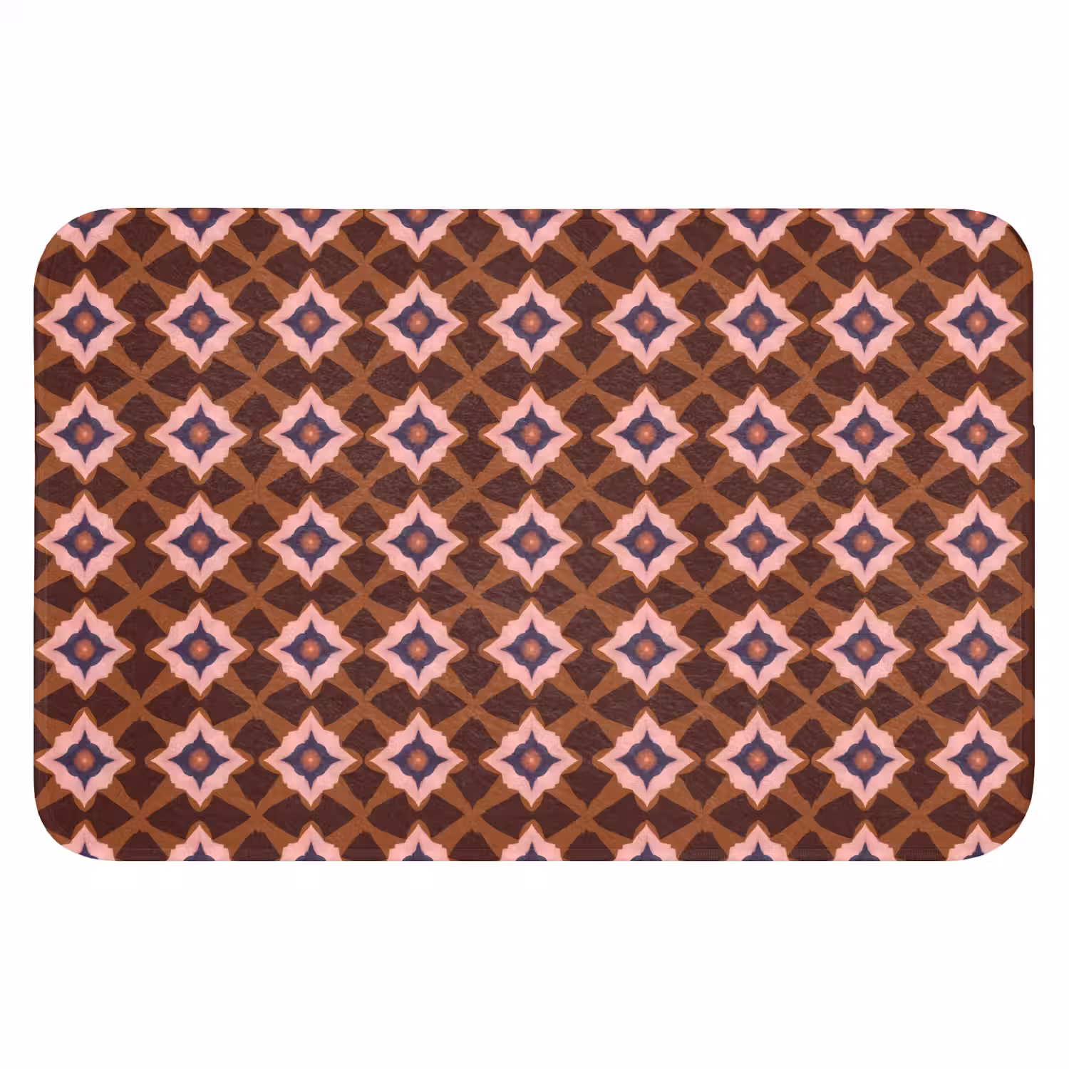 Geometrisch - Sierlijk - Bruin Badmat klein 997 -3d