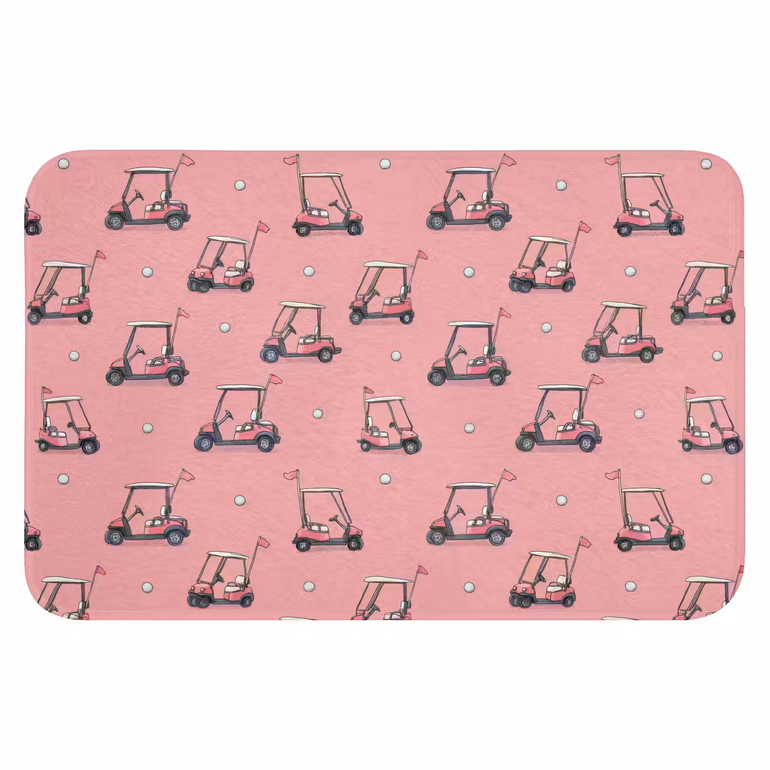 Golfkar - Retro - Roze Badmat klein 997 -3d