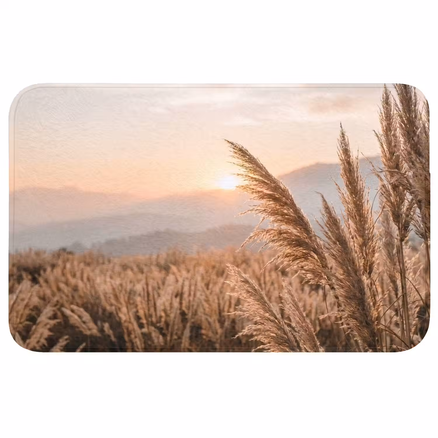 Gras - Veld - Zon - Natuur Badmat middel -3d
