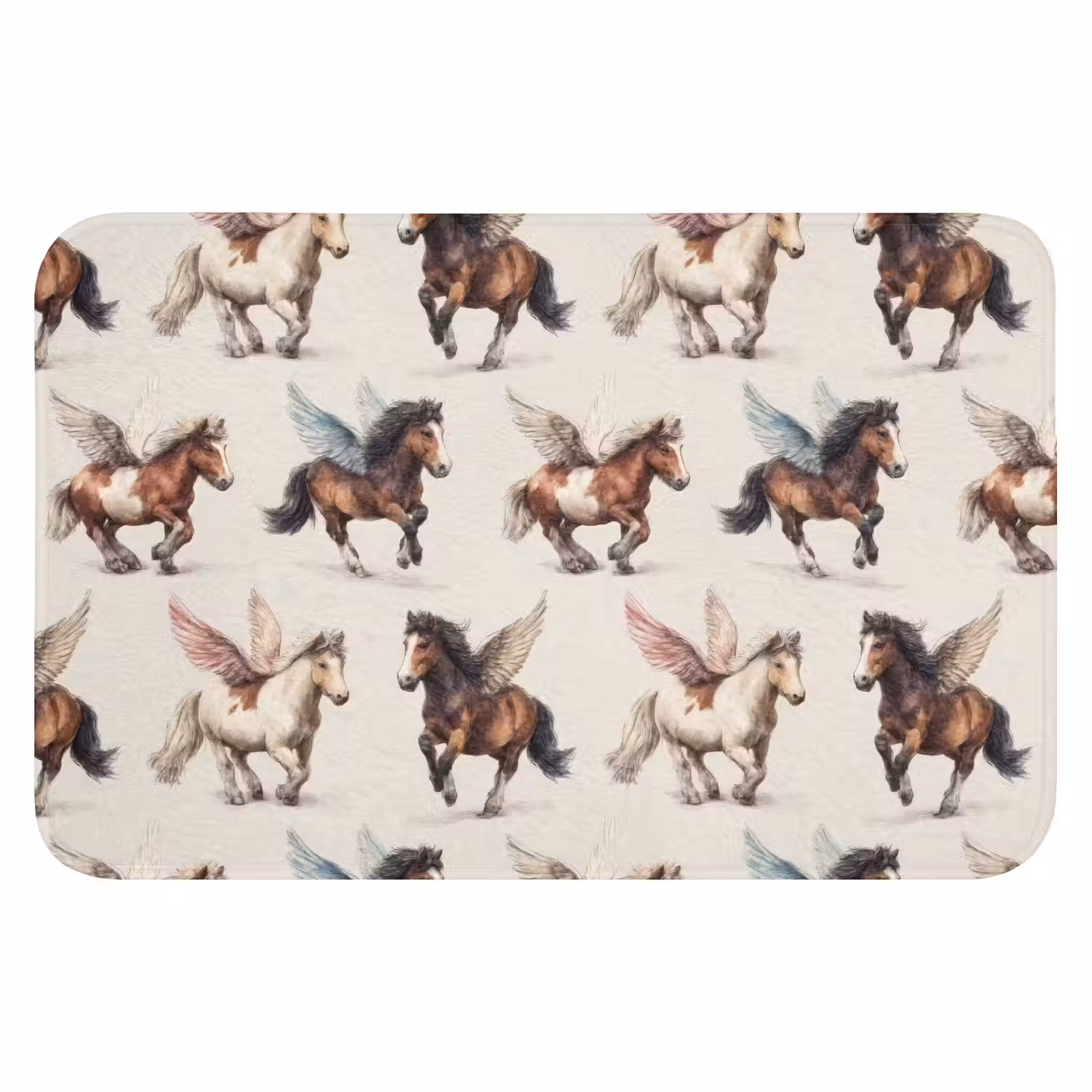 Paarden - Vleugels - Kleurrijk Badmat klein 997 -3d