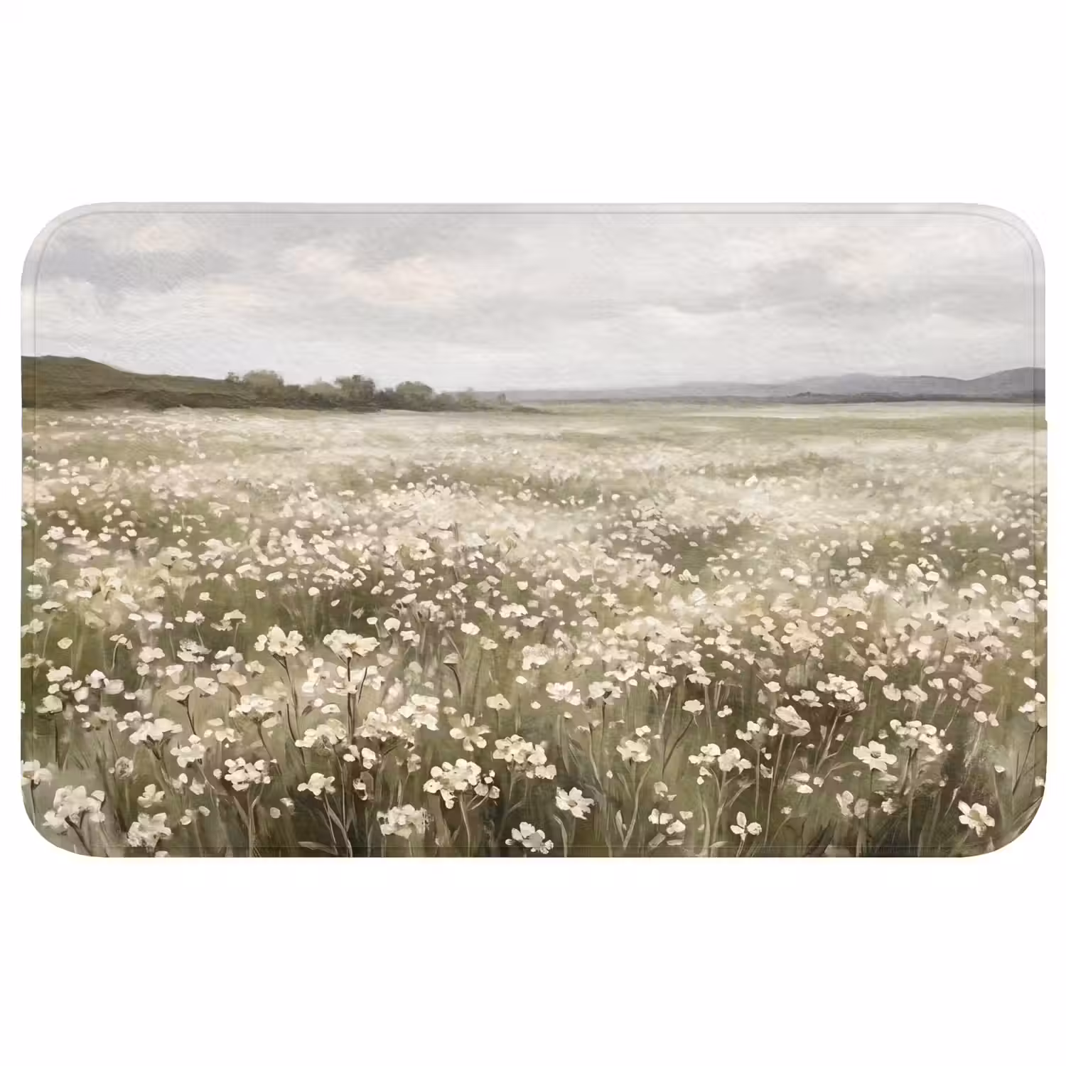 Illustratie - Landschap - Wit Badmat middel -3d