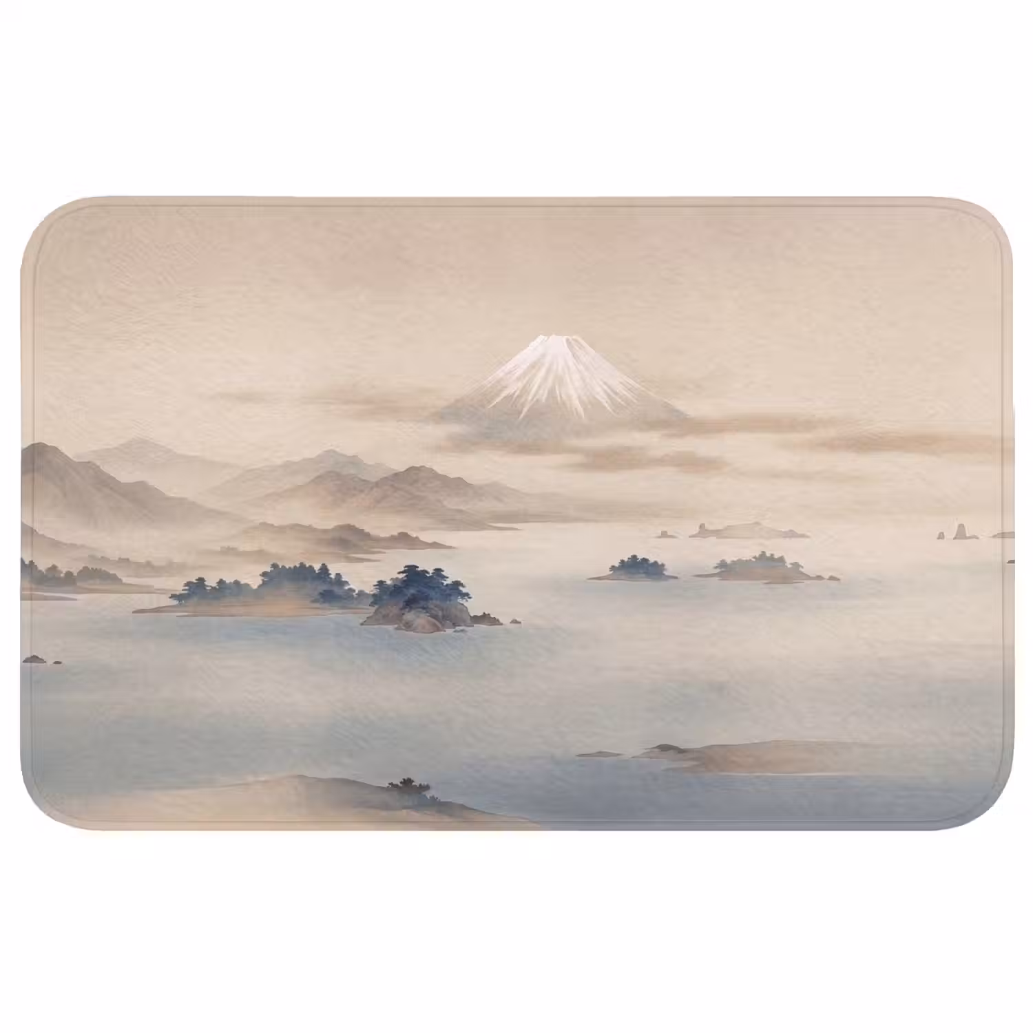 Japans - Landschap - Beige Badmat middel -3d