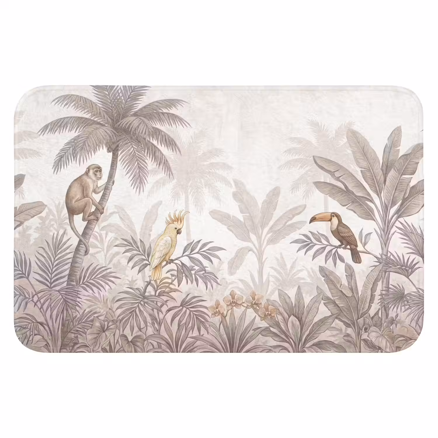 Jungle - Dieren - Palmbomen Badmat klein -3d